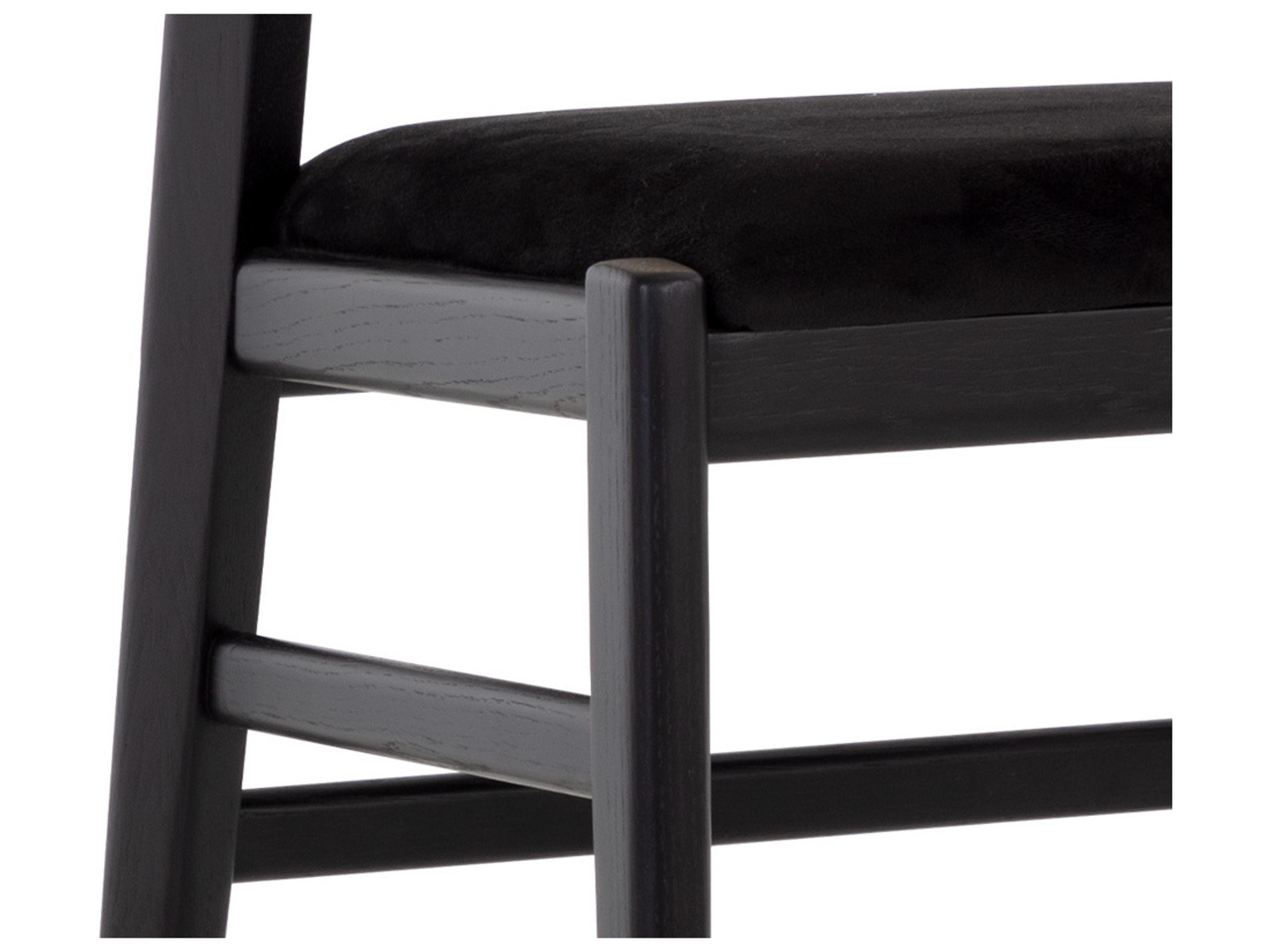 Sunpan Annex Black Upholstered Oak Wood Counter Stool
