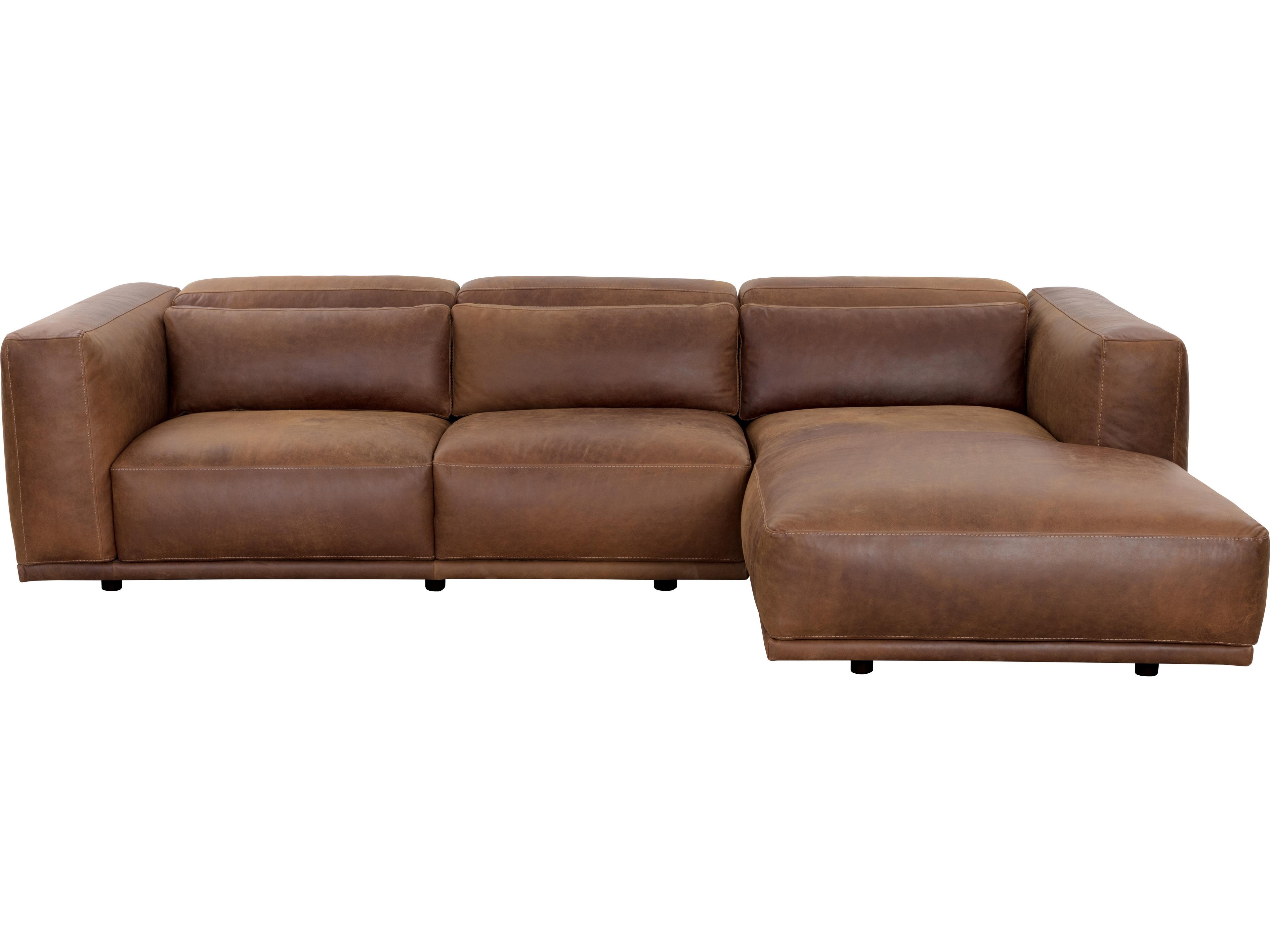 Sunpan Beau Leather Sectional Sofa