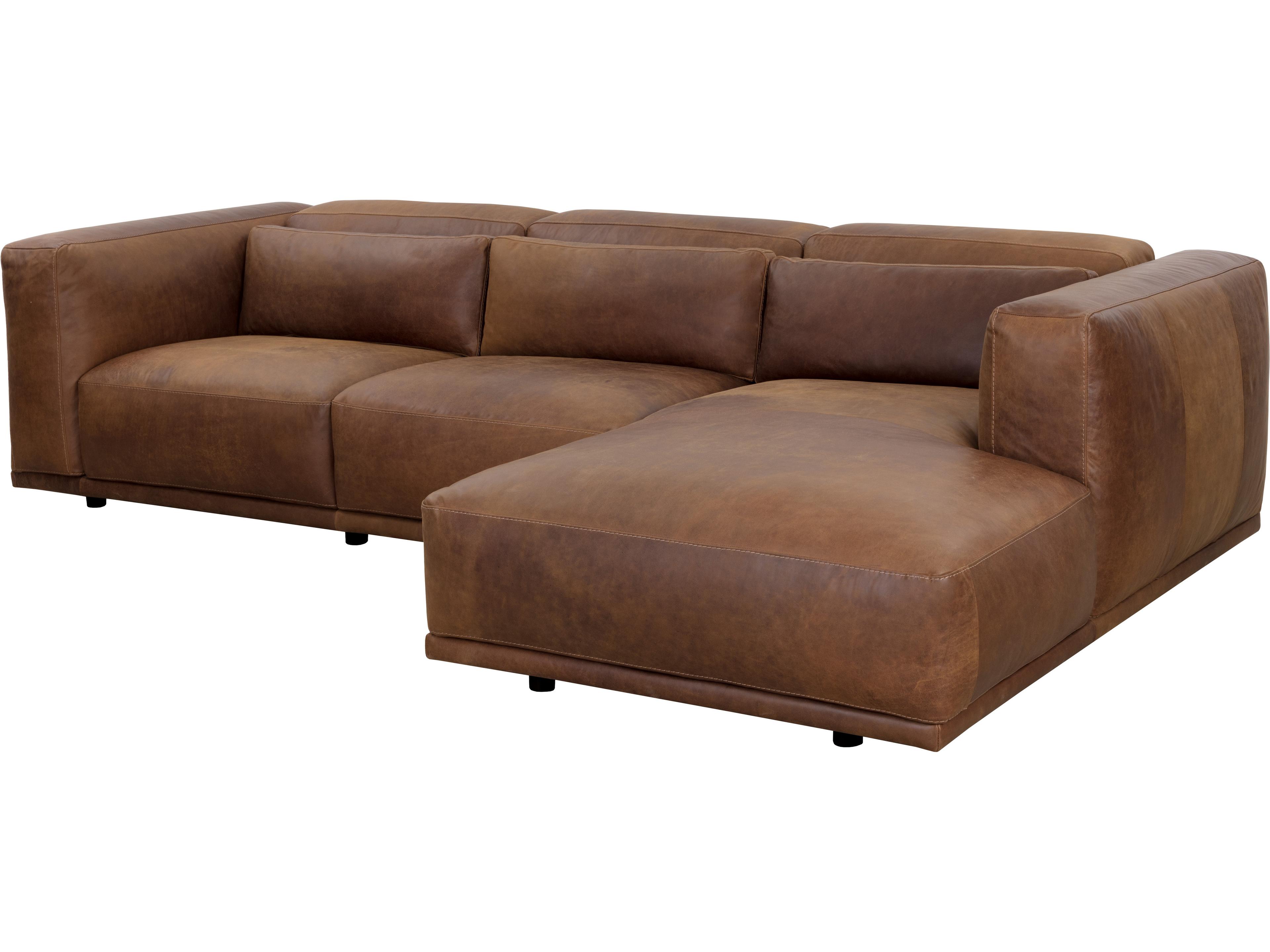 Sunpan Beau Leather Sectional Sofa