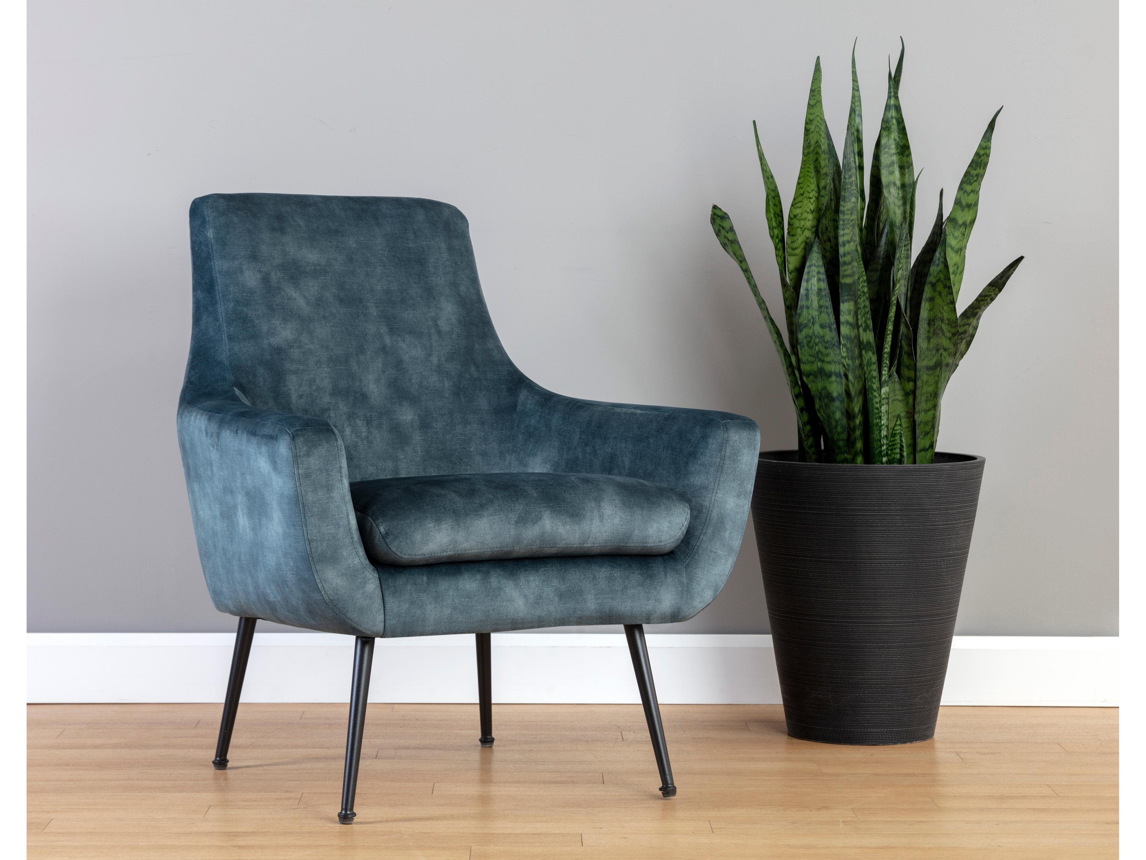 Sunpan Aletta Gray Fabric Accent Chair