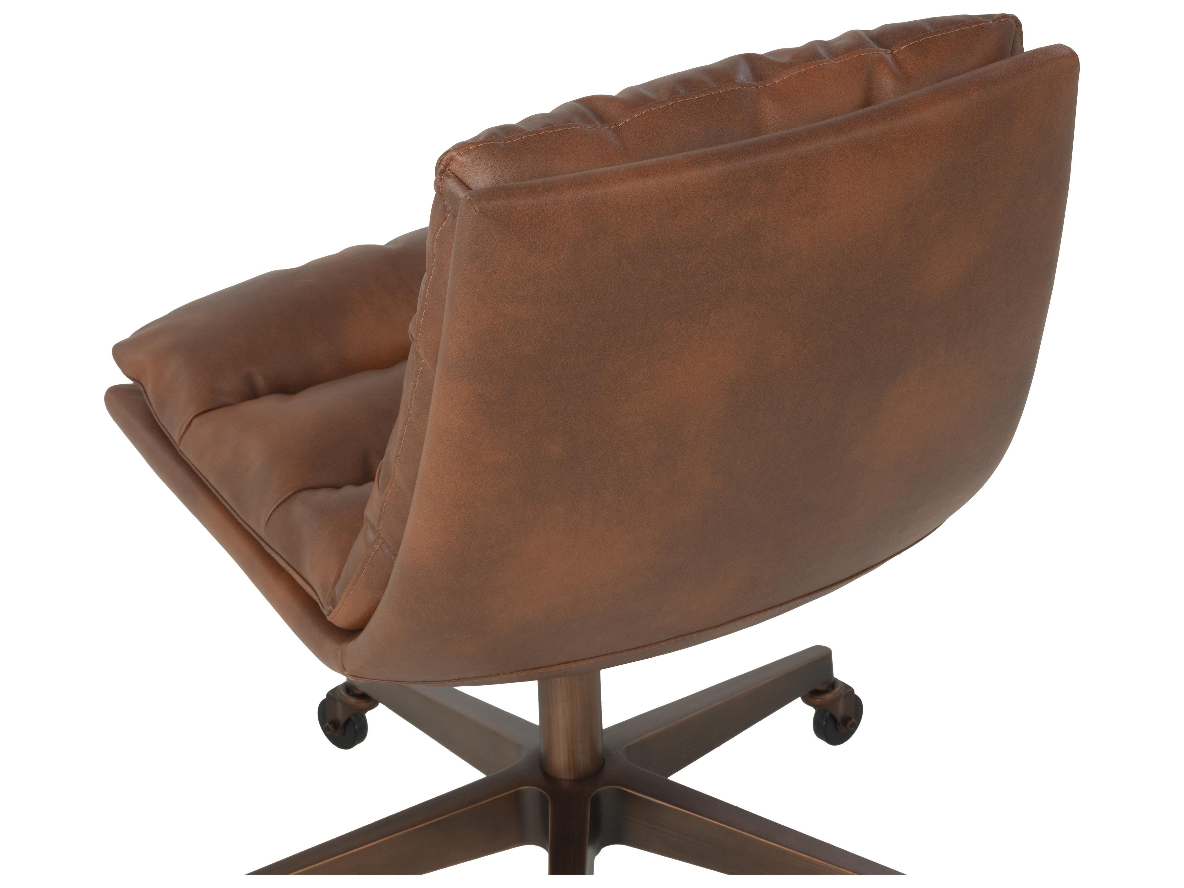 Sunpan Stinson Brown Faux Leather Adjustable Swivel Computer Office Chair