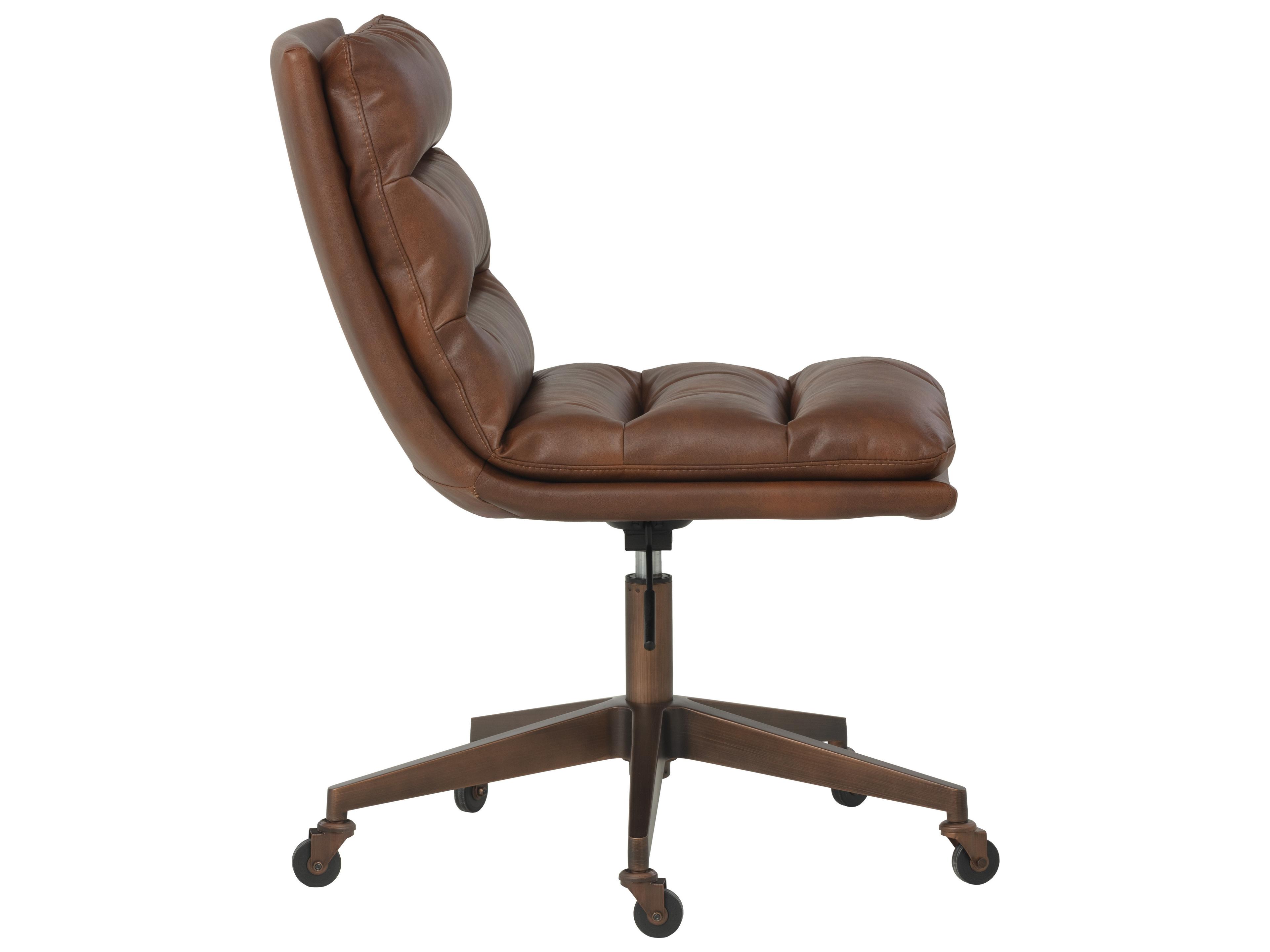 Sunpan Stinson Brown Faux Leather Adjustable Swivel Computer Office Chair