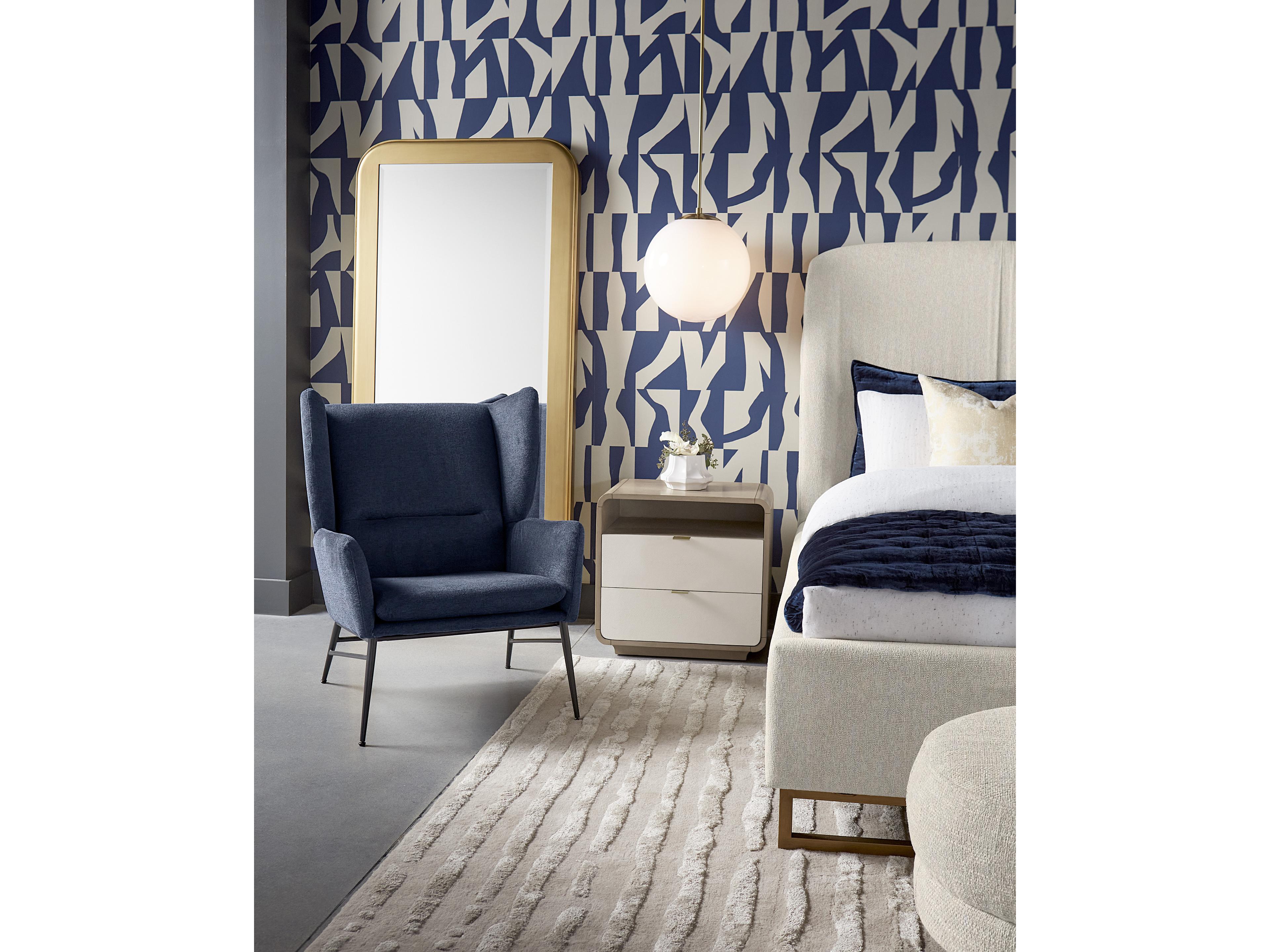 Sunpan Kasen Blue Fabric Accent Chair