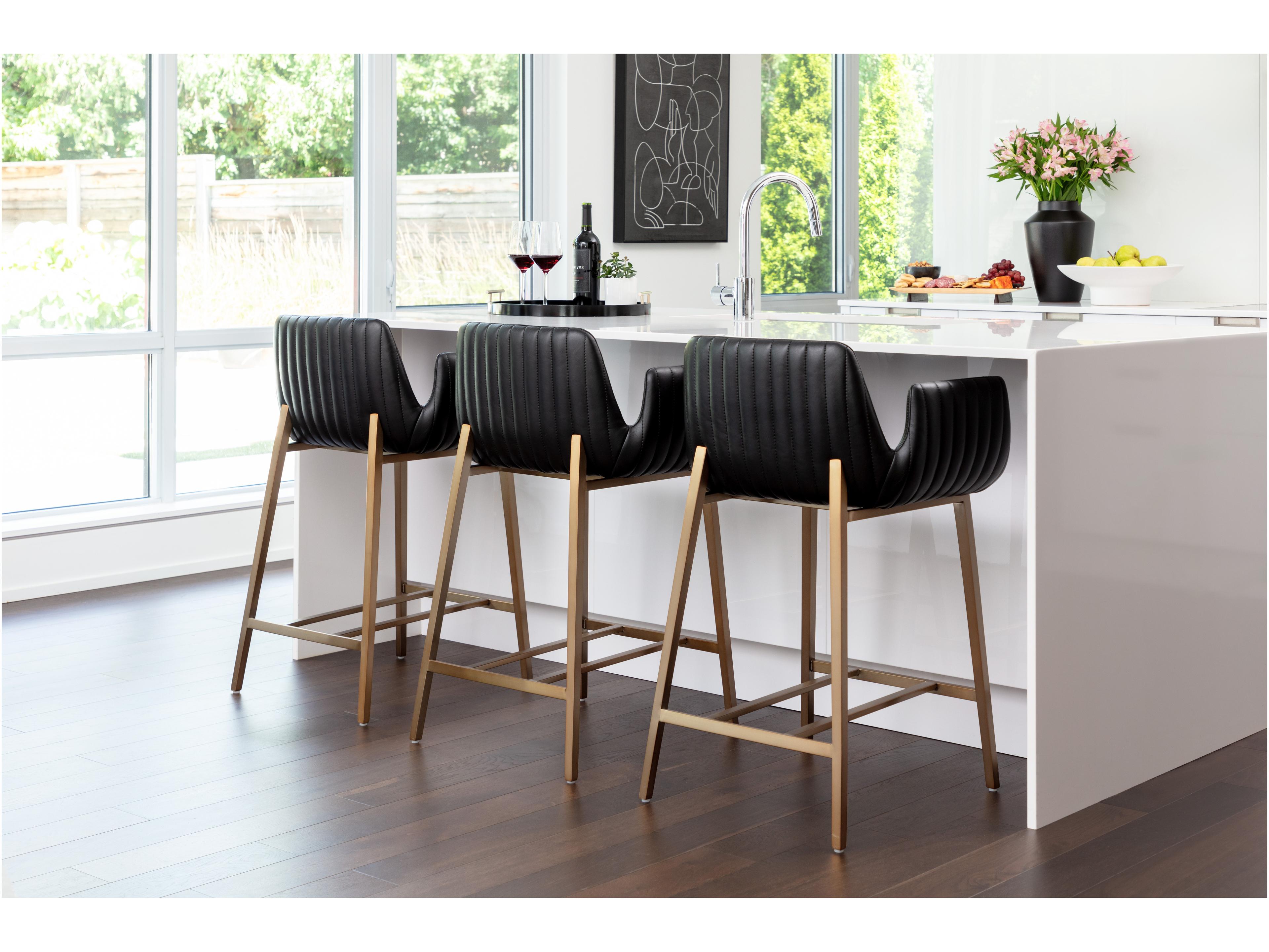 Sunpan Lucano Faux Leather Counter Stool