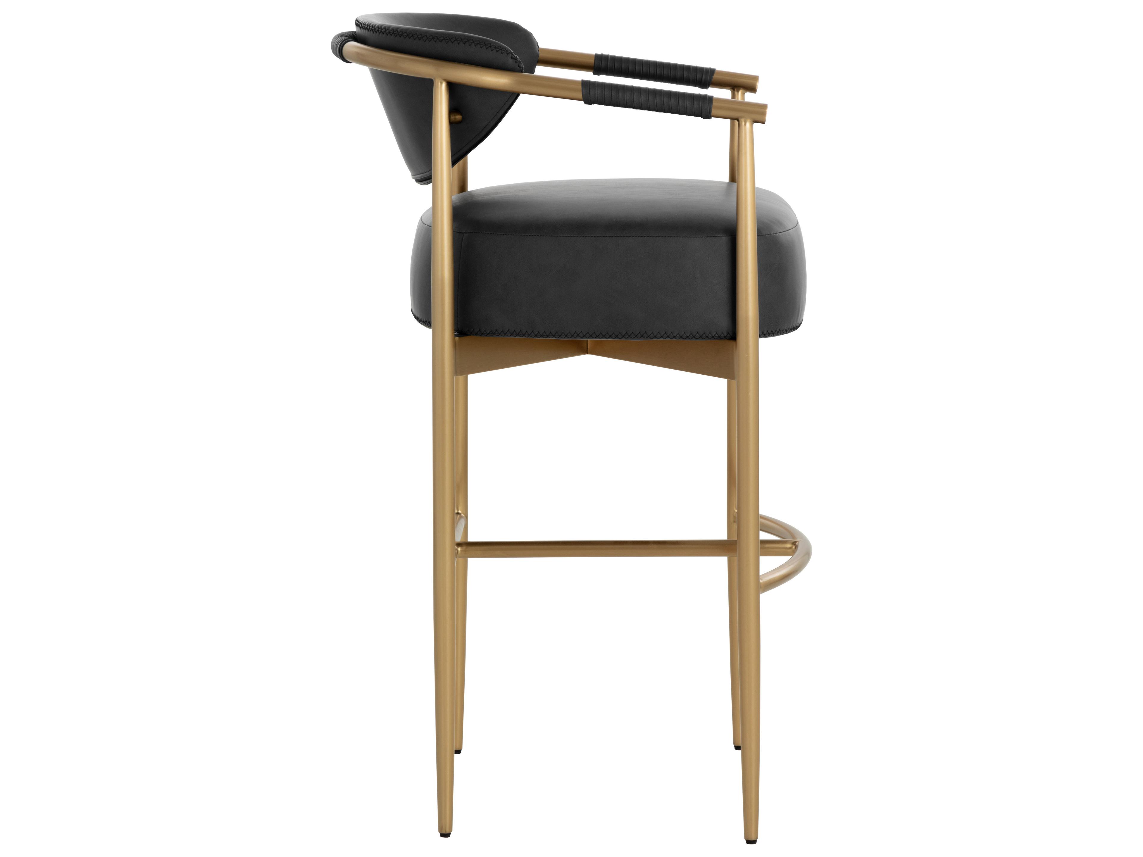 Sunpan Heloise Faux Leather Bar Stool