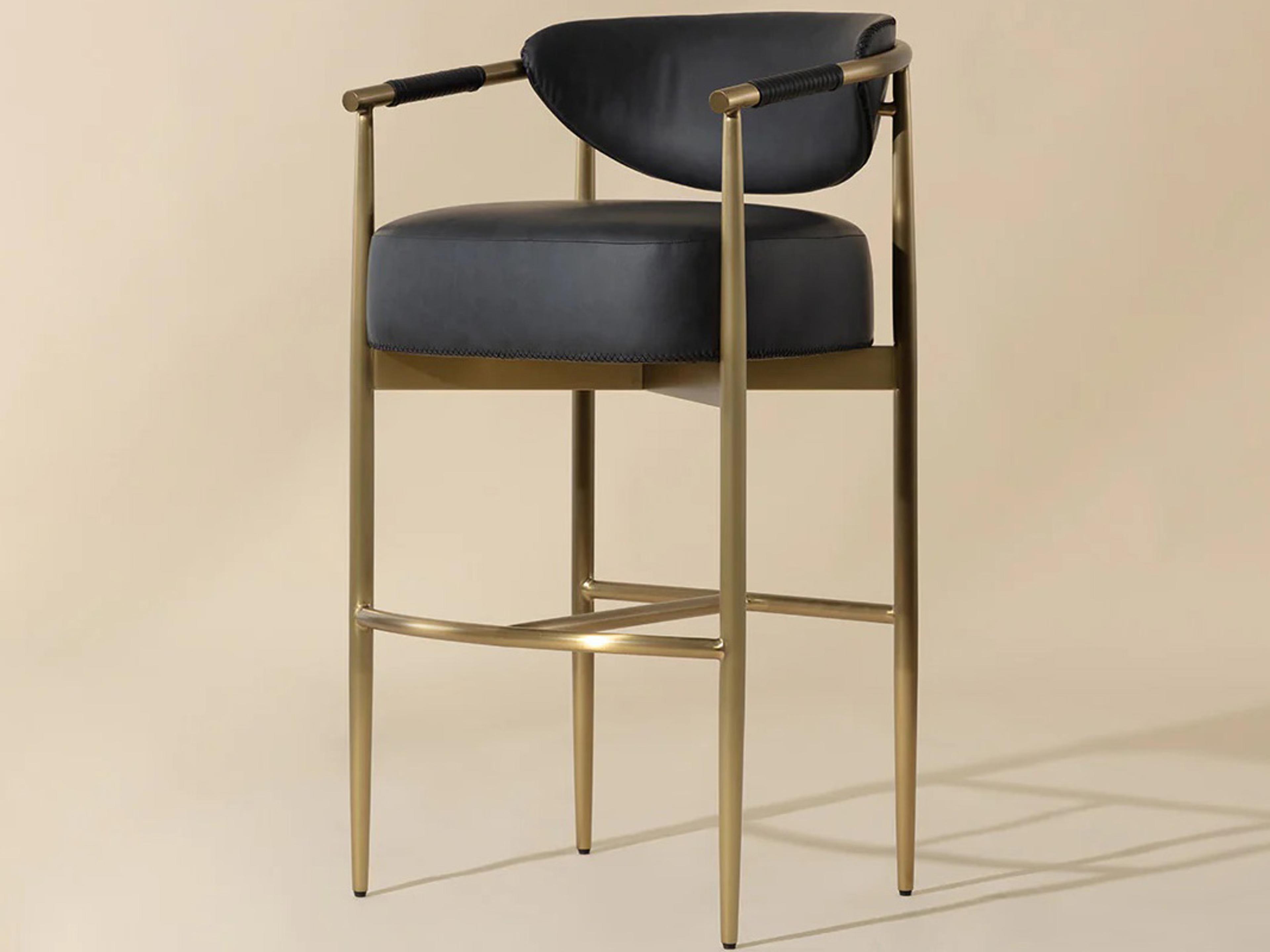 Sunpan Heloise Faux Leather Bar Stool