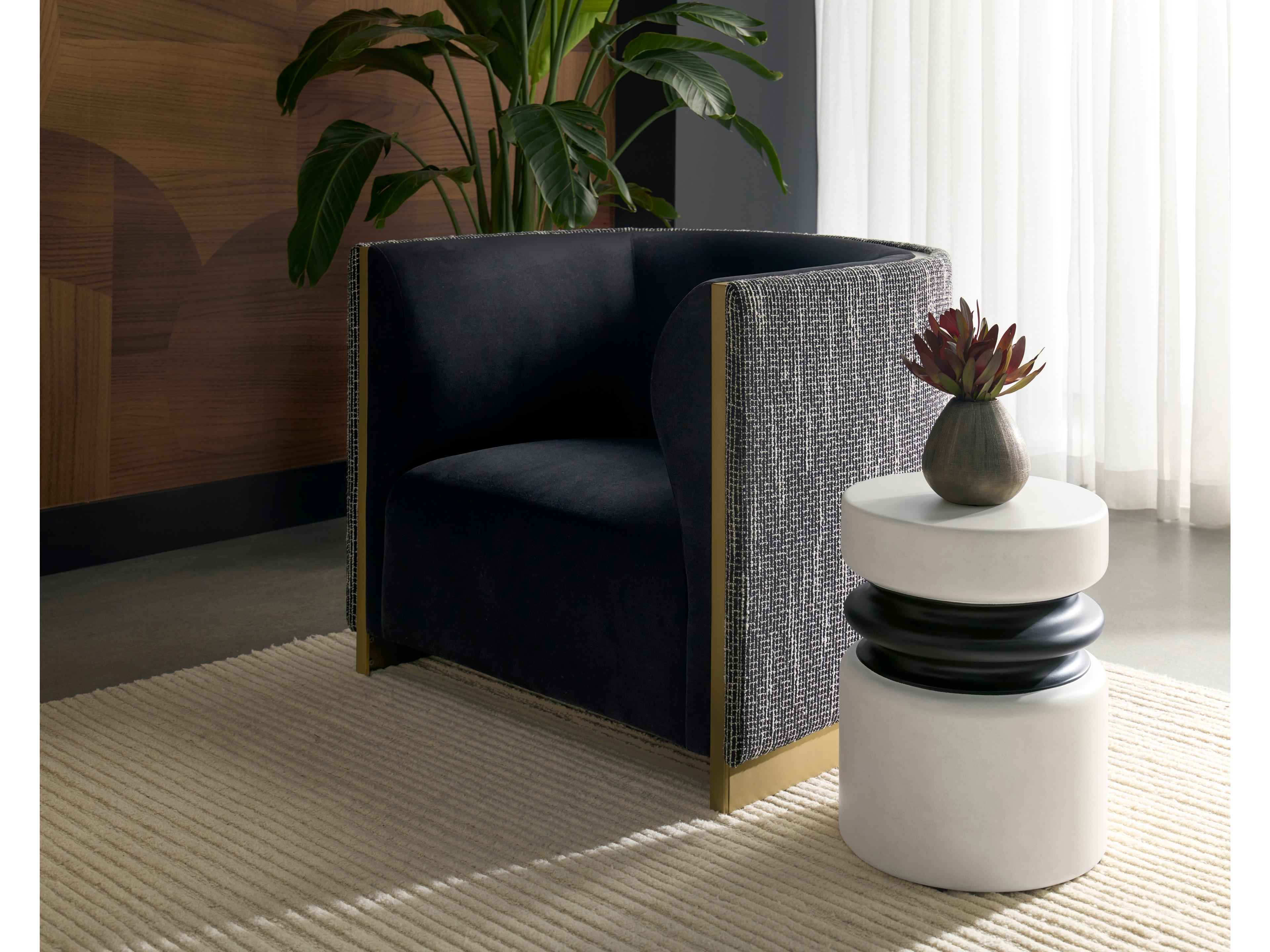 Sunpan Larron Black Accent Chair