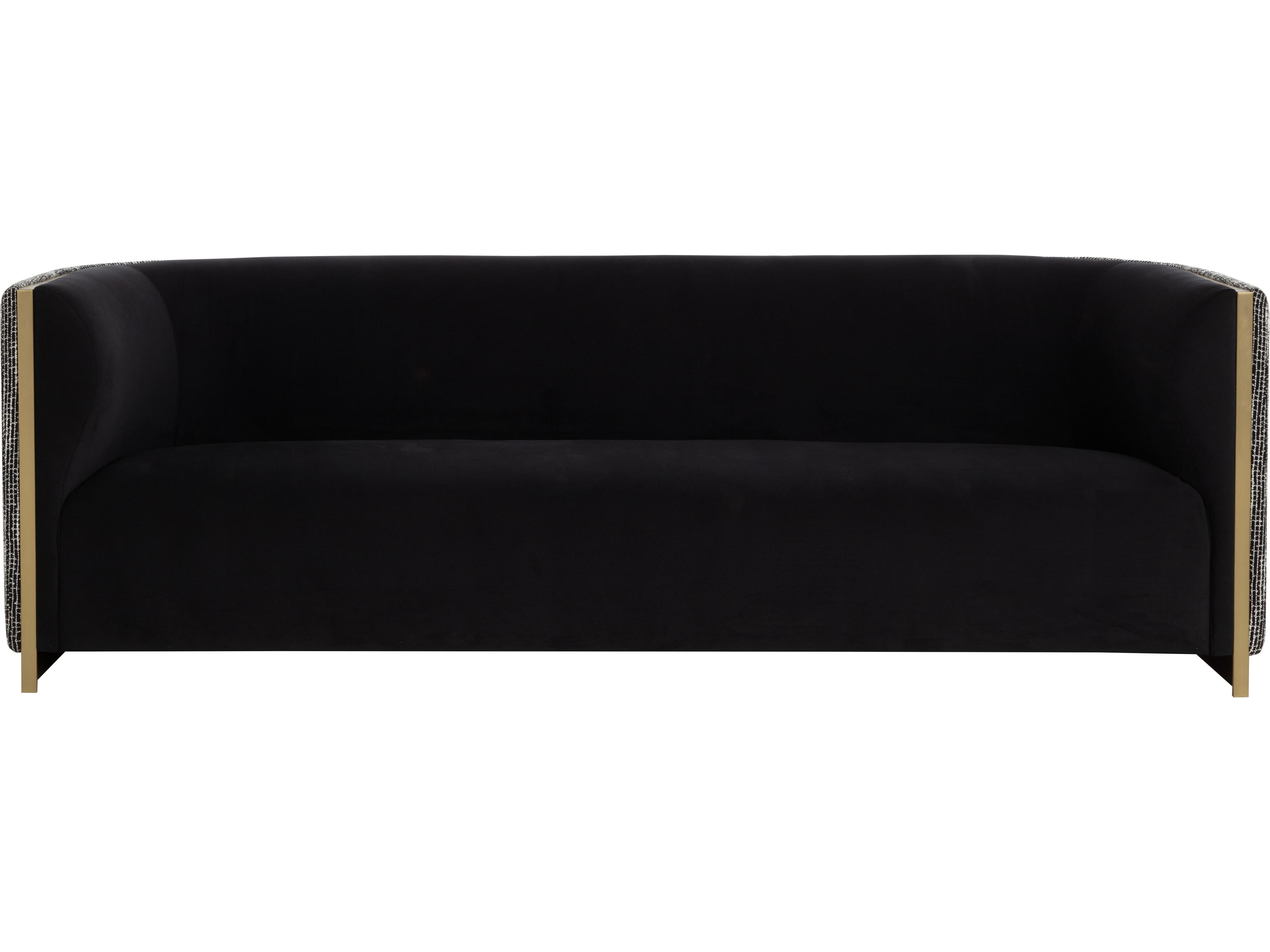 Sunpan Larron Black Upholstered Sofa