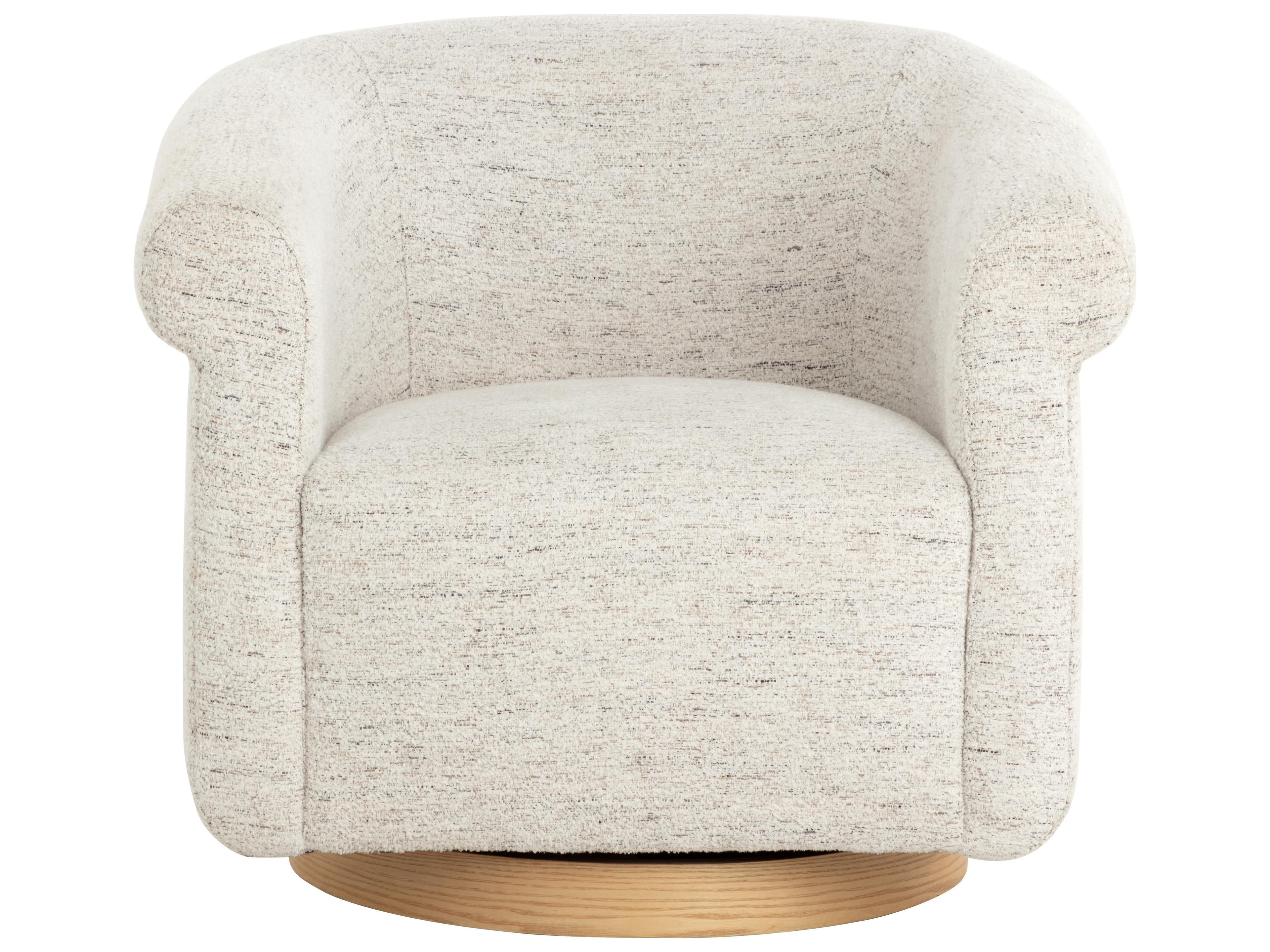 Sunpan Libby Swivel Cream Accent Chair