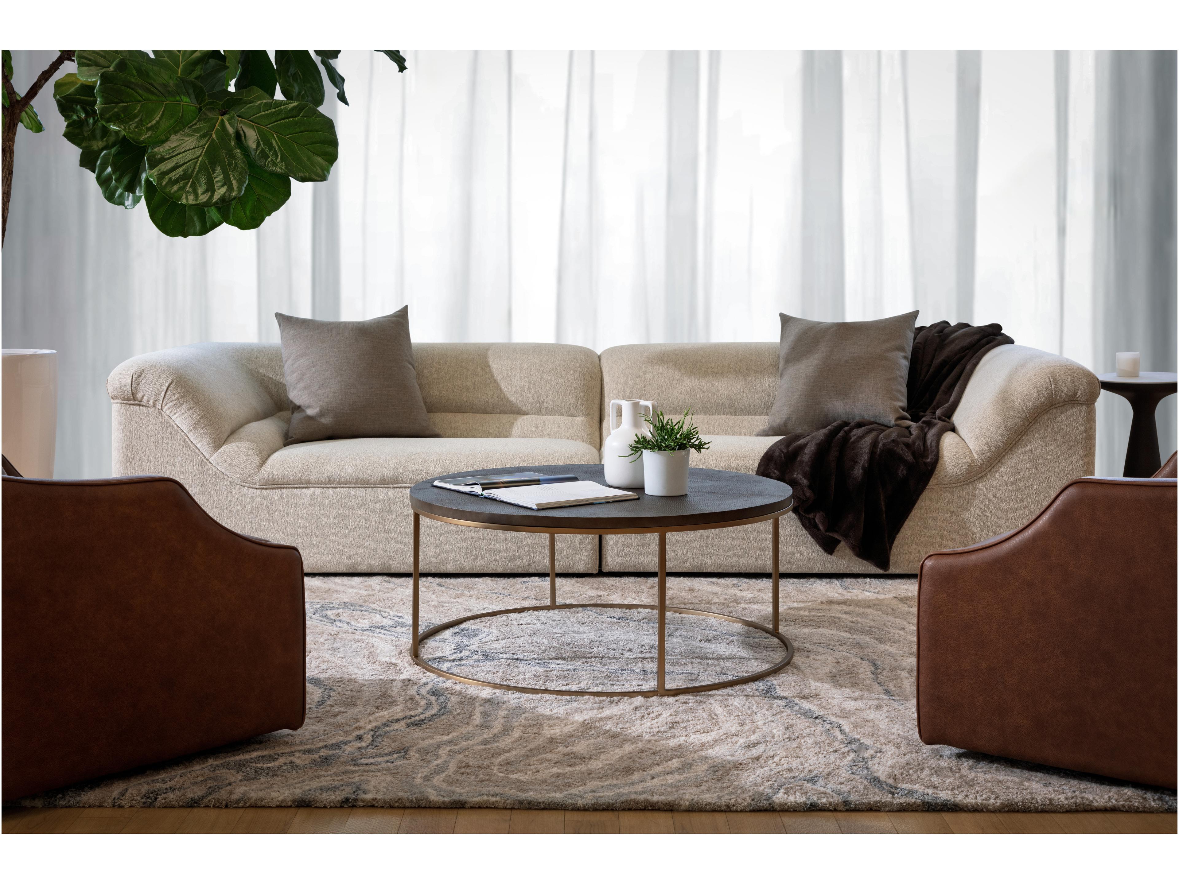 Sunpan Gladys Taupe Beige Upholstered Sofa