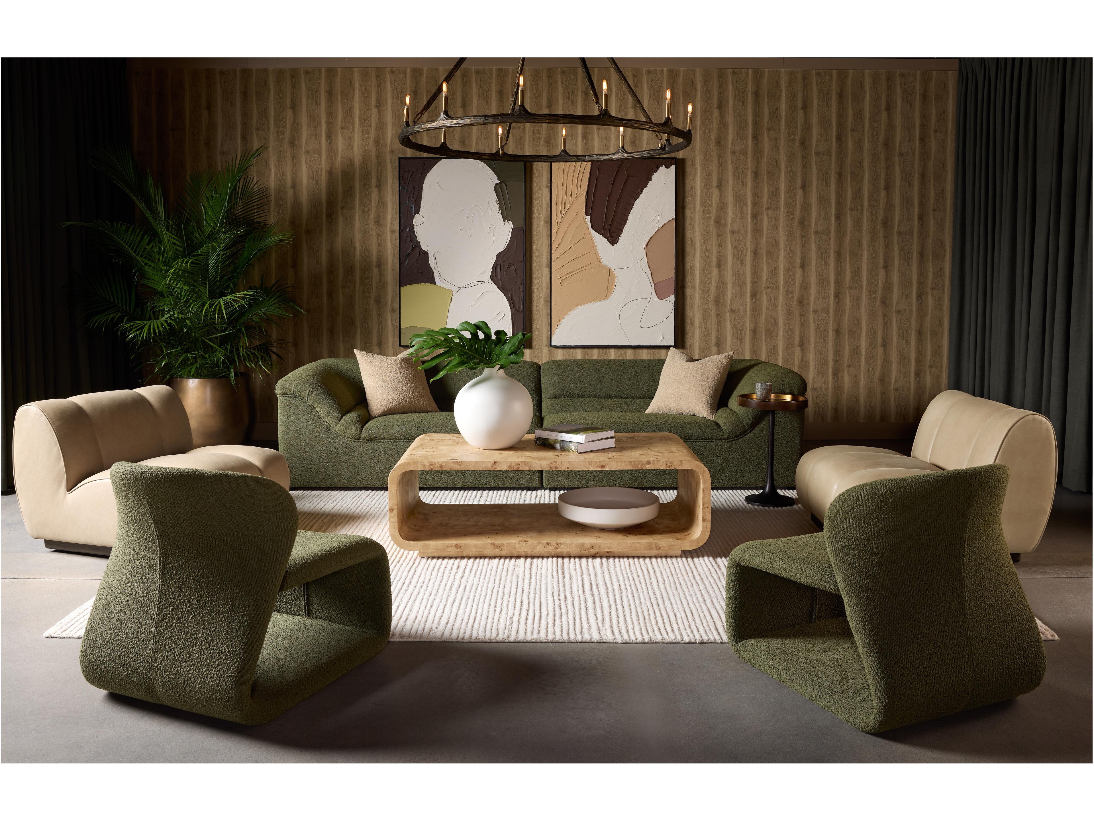 Sunpan Gladys Green Upholstered Sofa