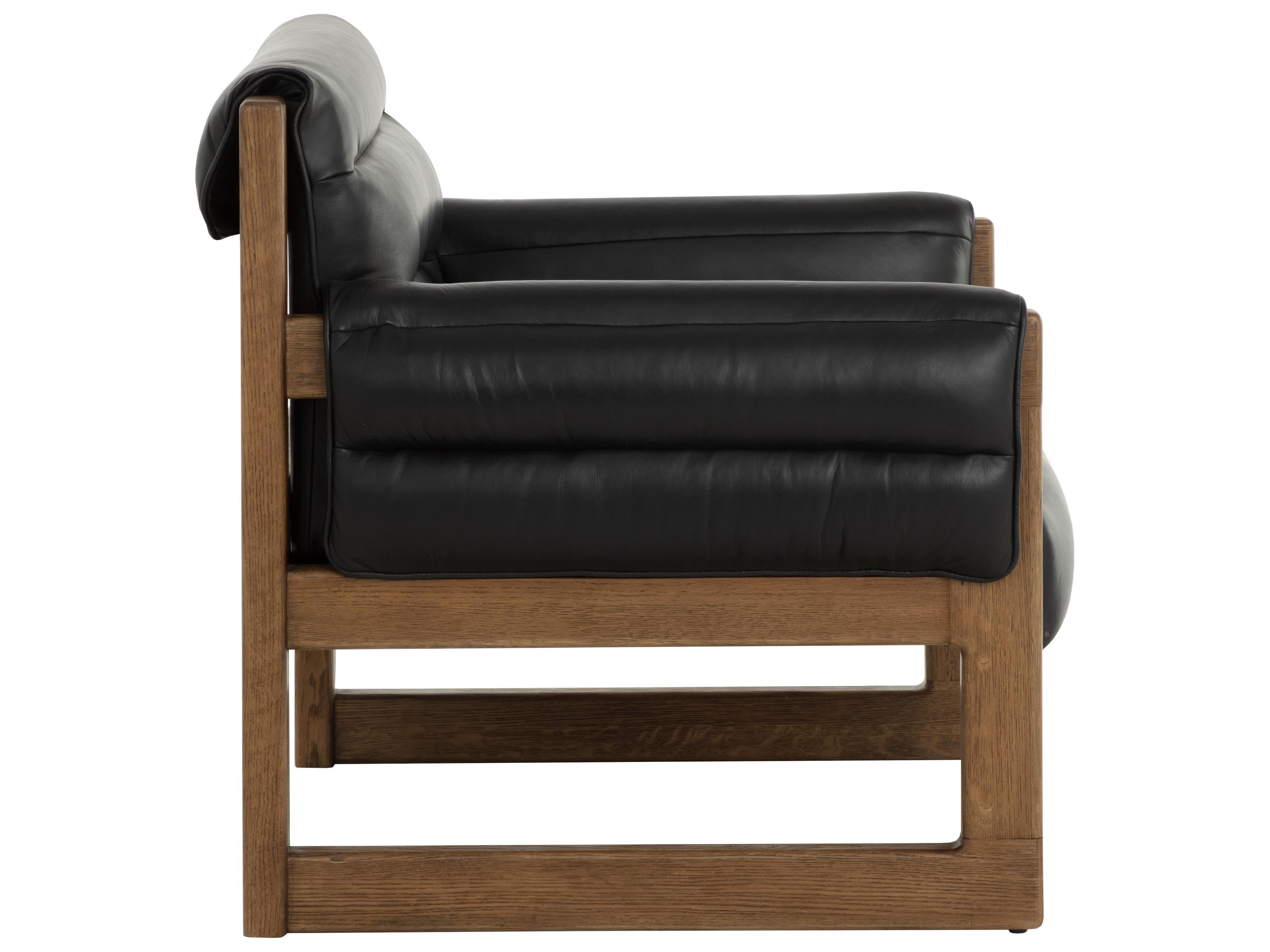 Sunpan Ferguson Black Leather Accent Chair