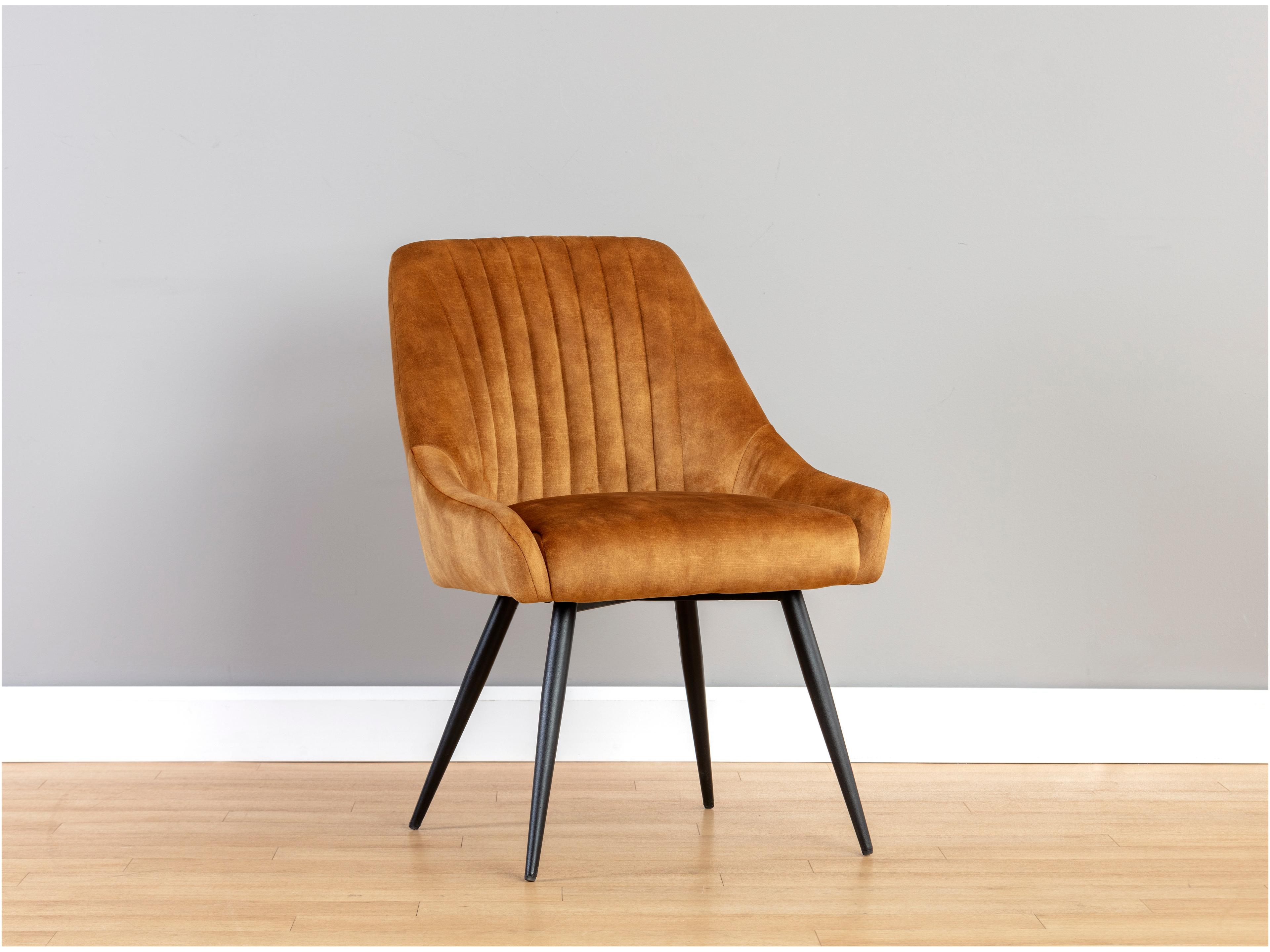 Sunpan Chardon Gold Upholstered Armless Dining Chair