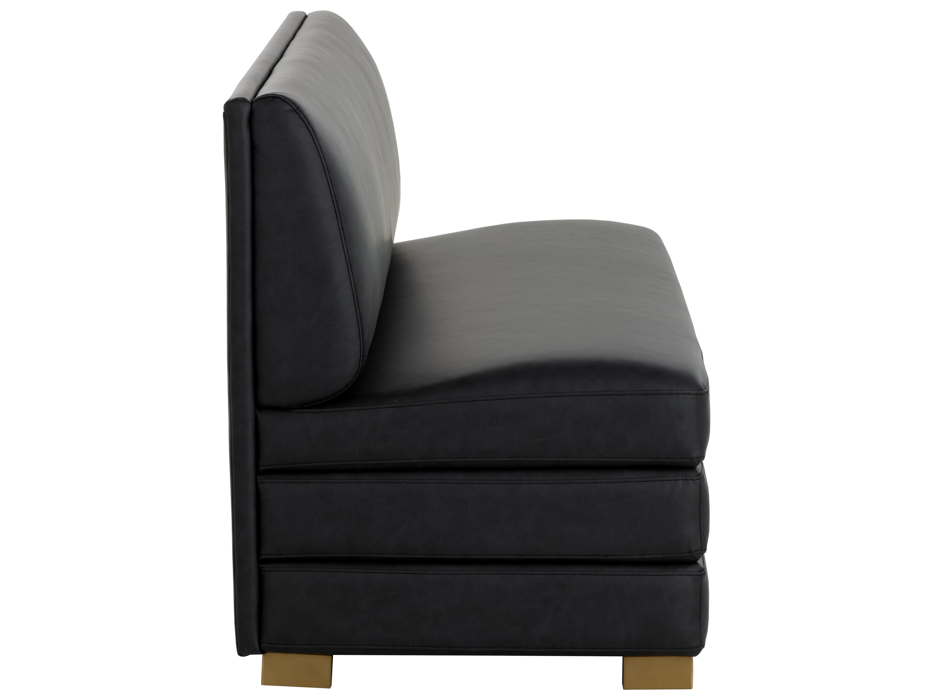 Sunpan Radcliff Black Faux Leather Armless Dining Chair