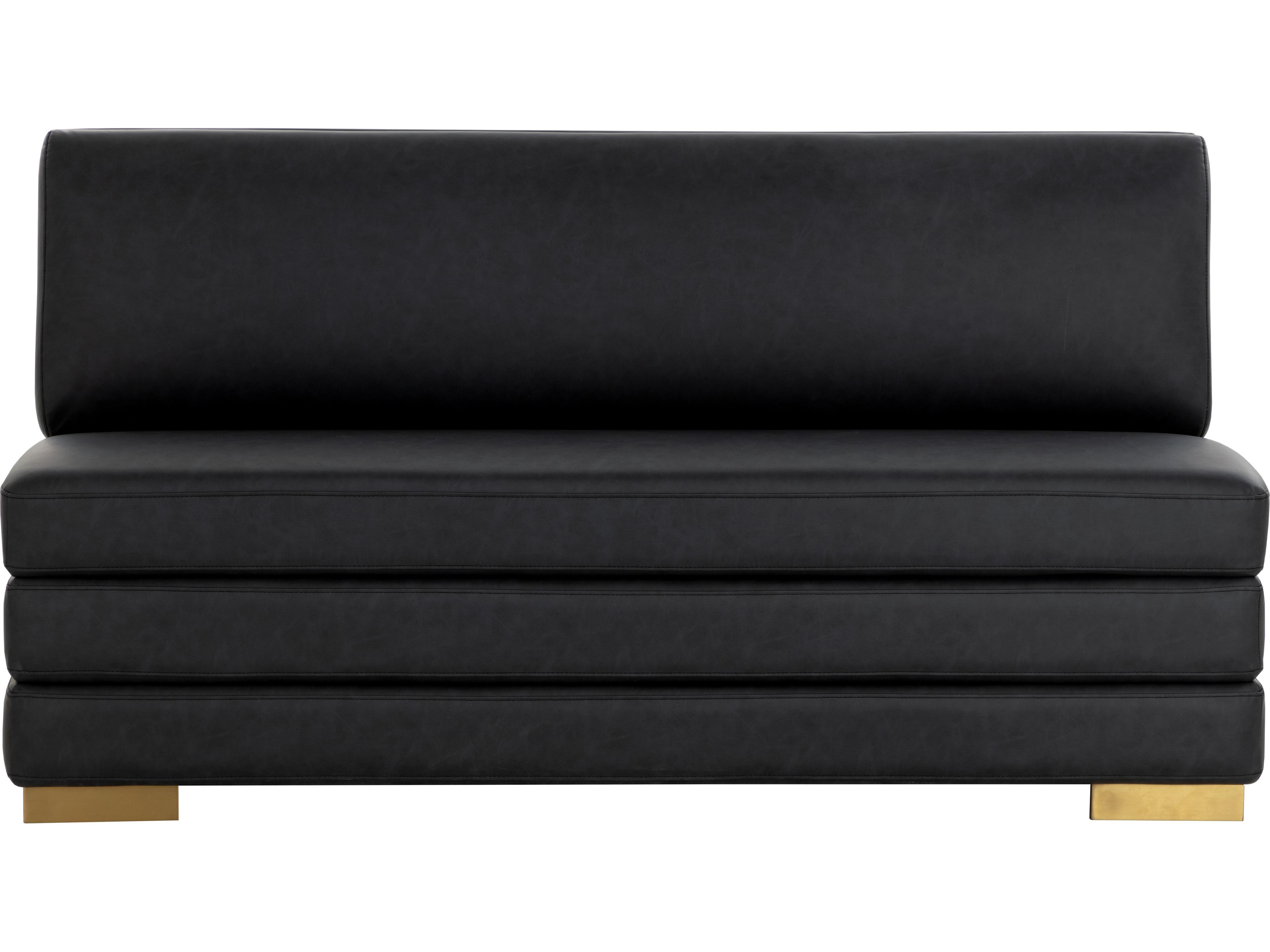 Sunpan Radcliff Black Faux Leather Armless Dining Chair