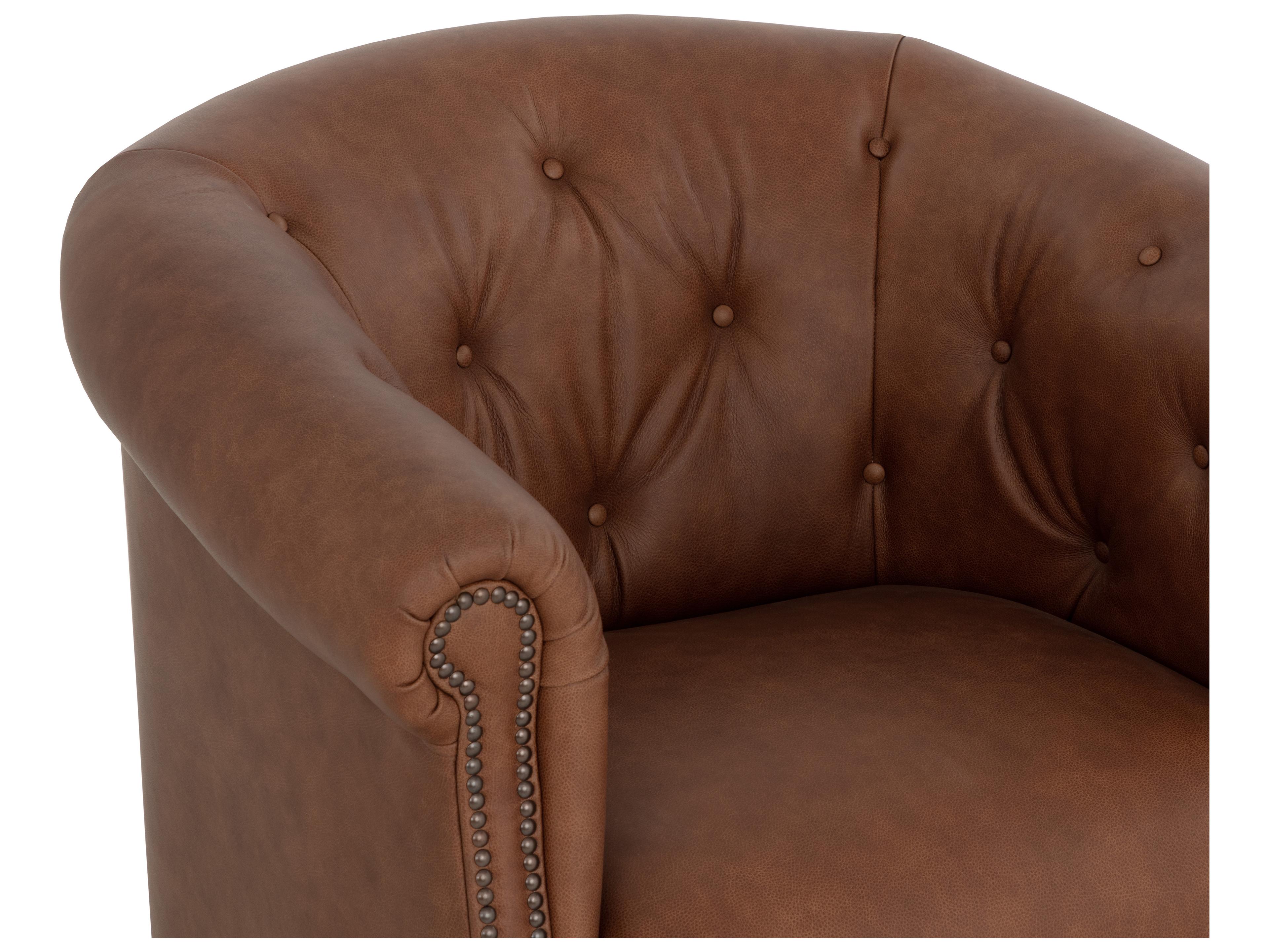 Sunpan Marjorie Brown Leather Club Chair