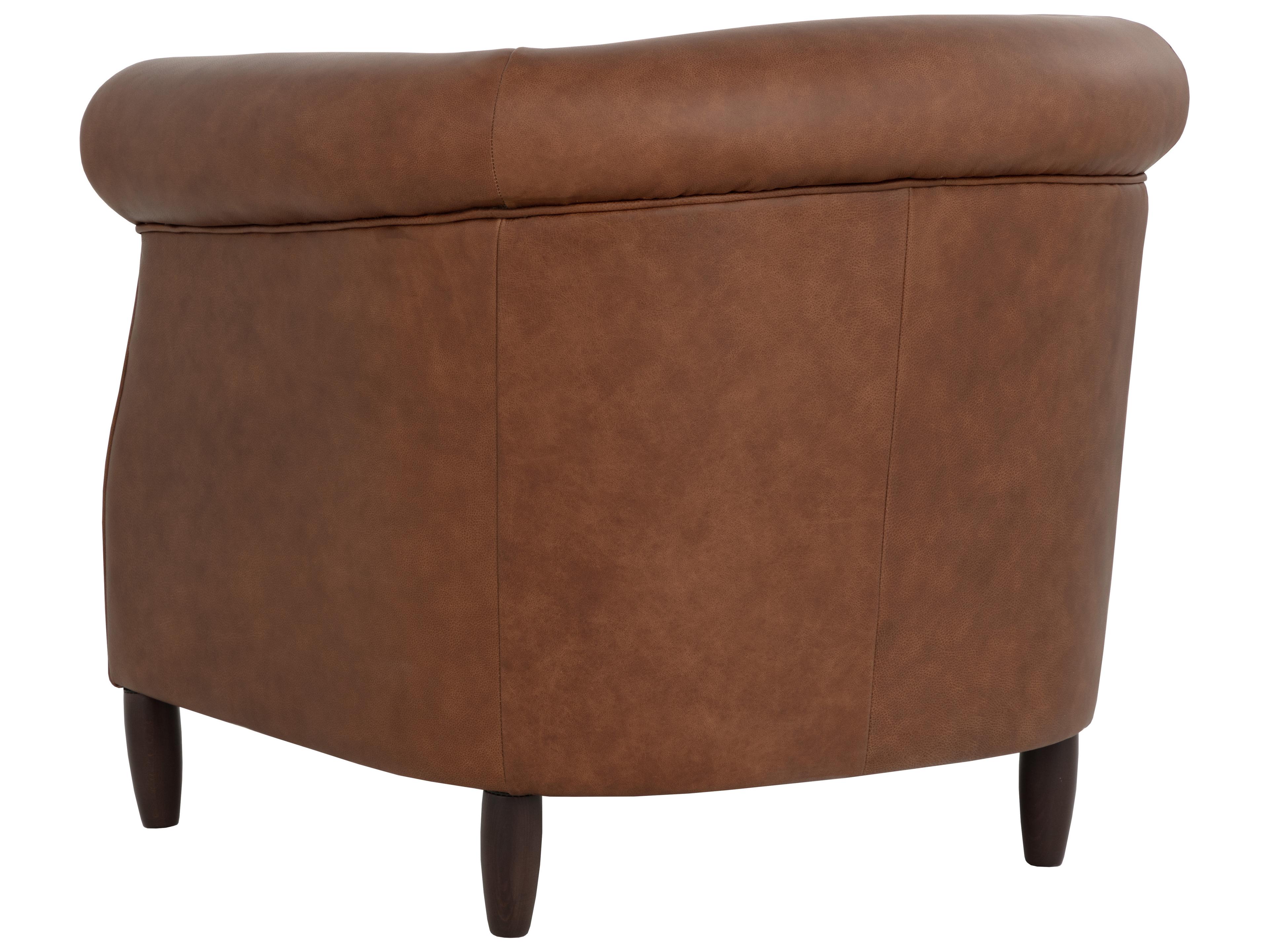 Sunpan Marjorie Brown Leather Club Chair
