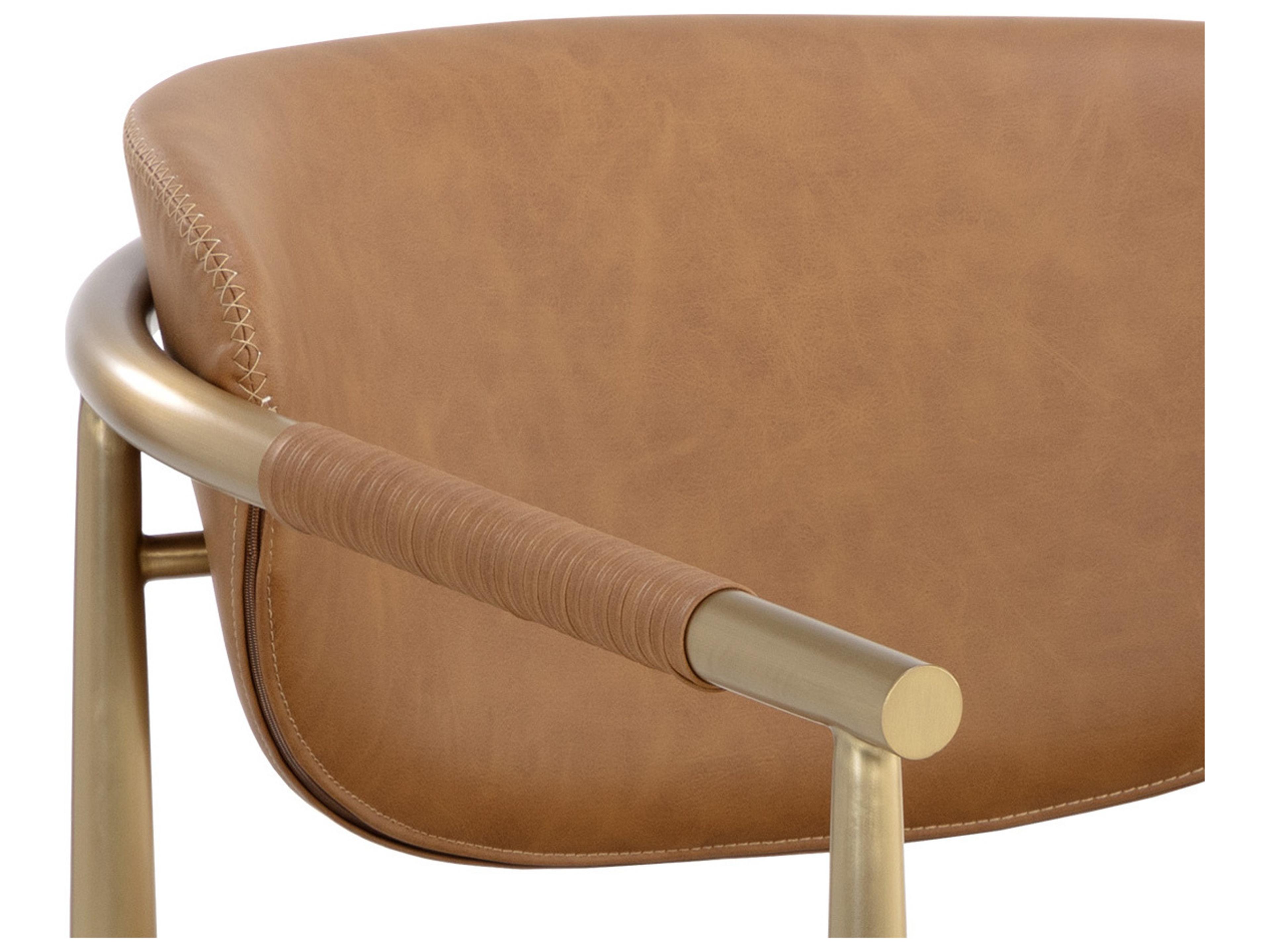 Sunpan Heloise Brown Leather Accent Chair