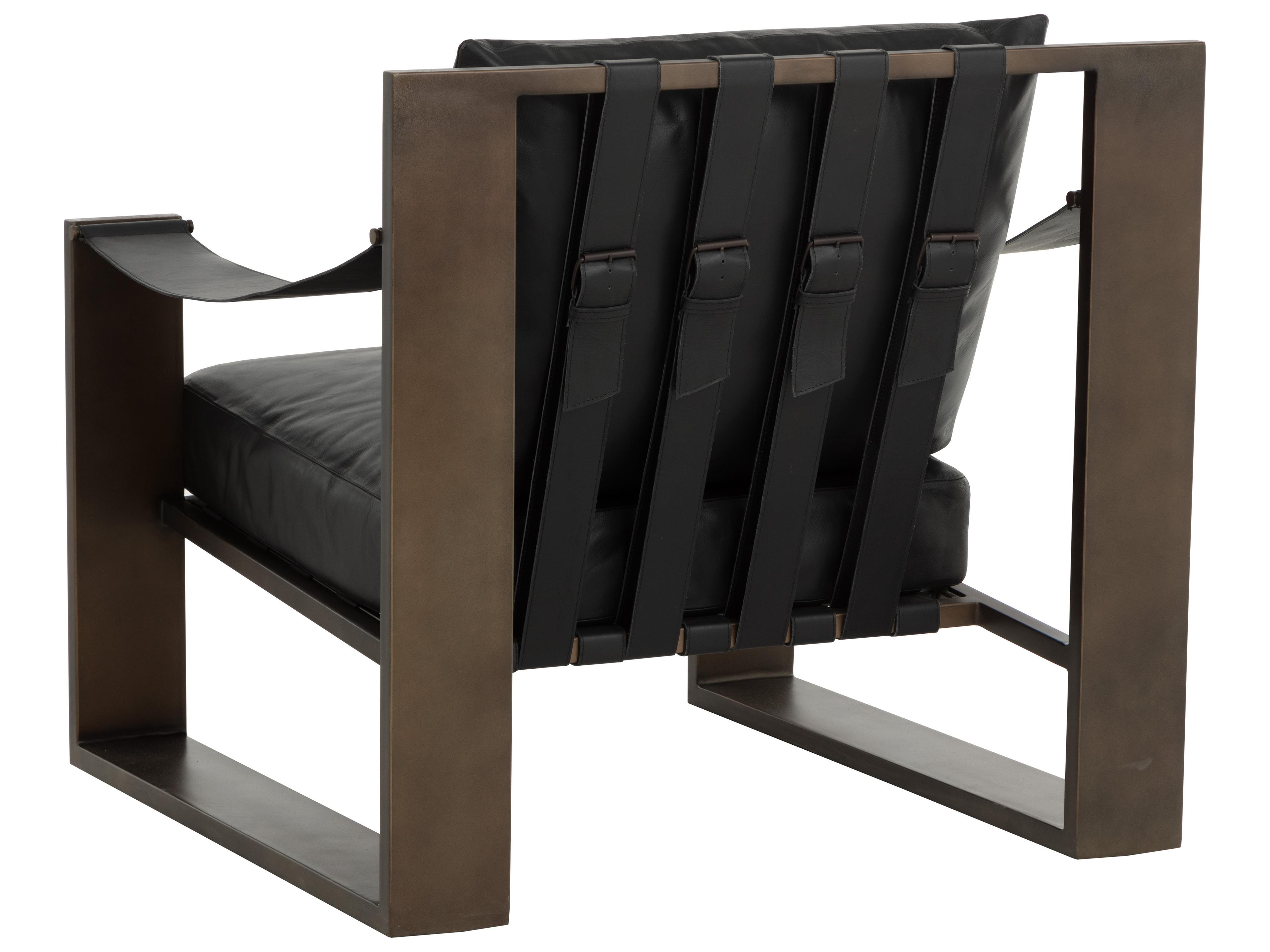 Sunpan Berke Black Leather Accent Chair