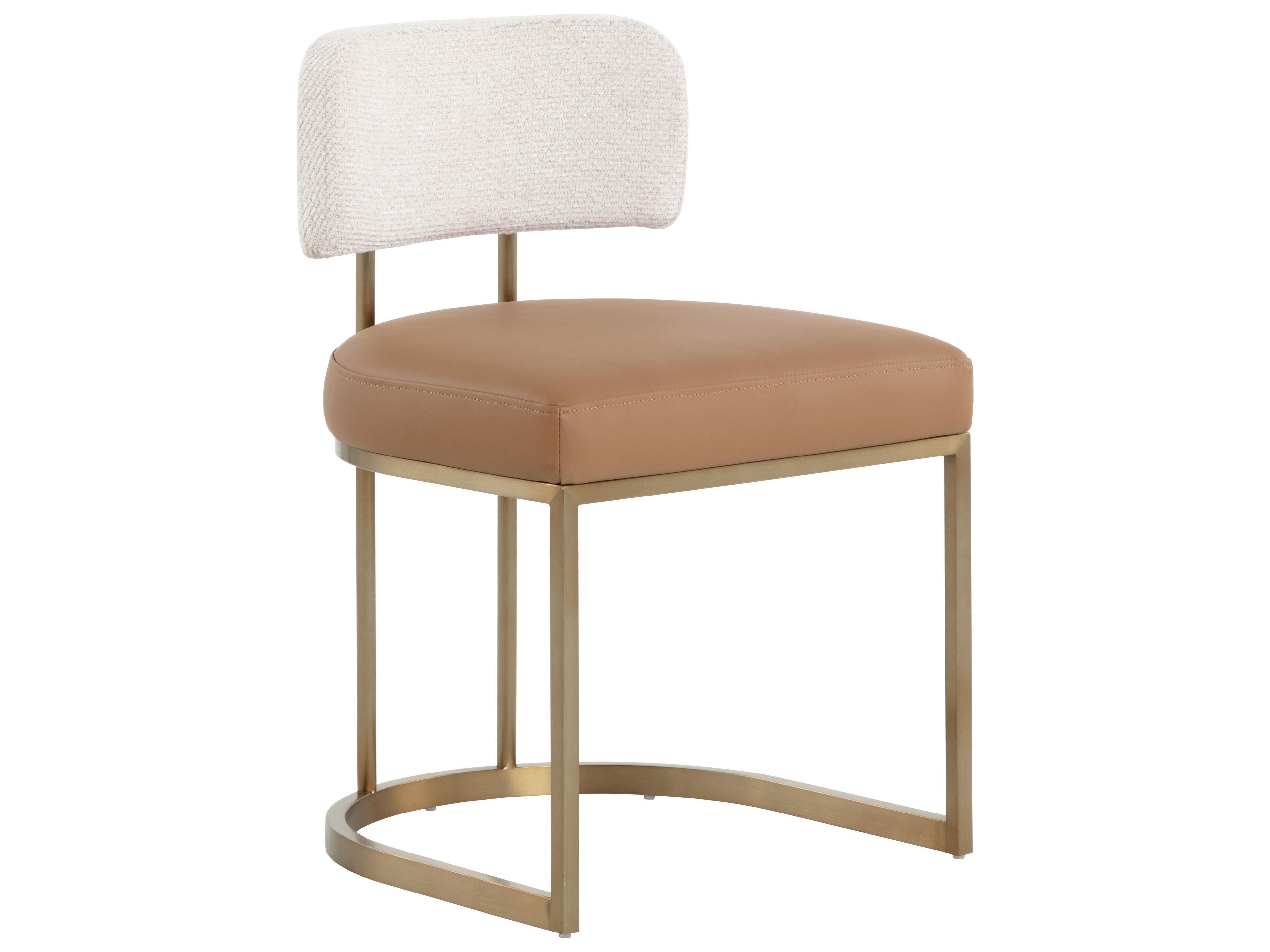 Sunpan Larissa Brown Upholstered Armless Dining Chair