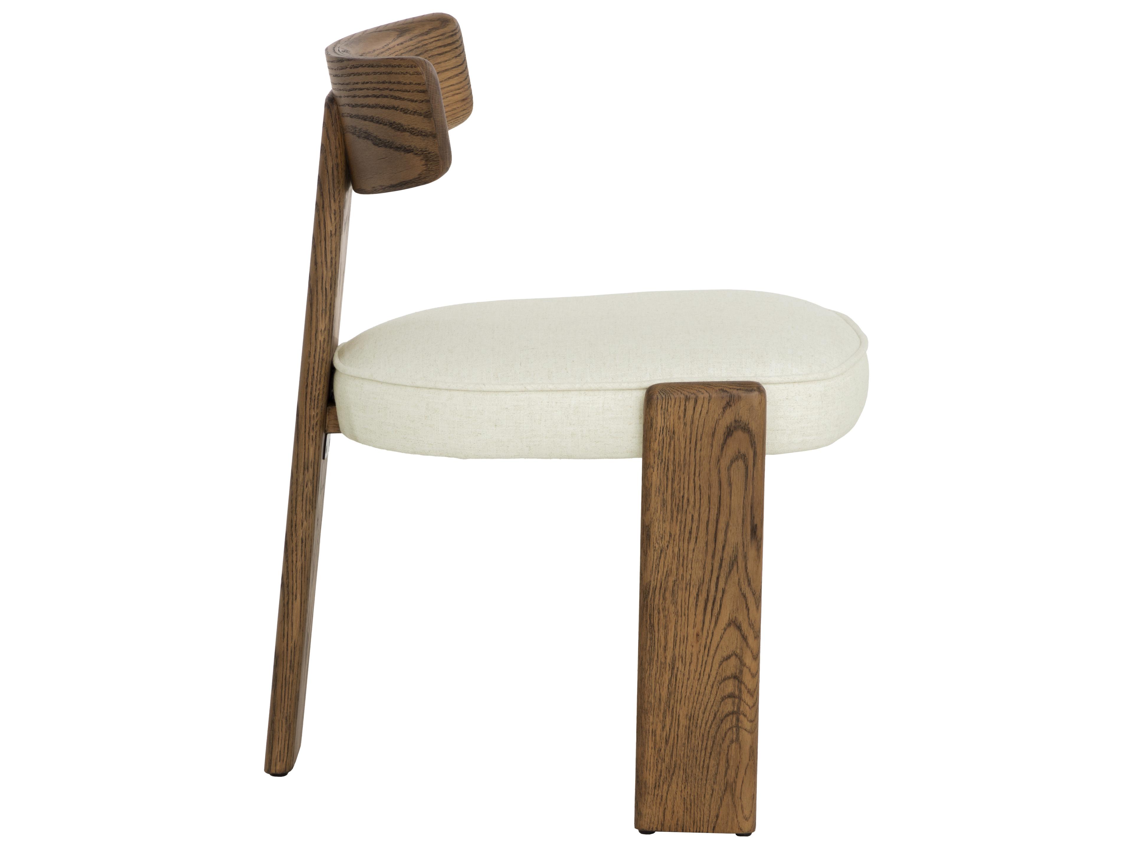 Sunpan Horton Dining Chair in Warm Brown in Geralt Linen