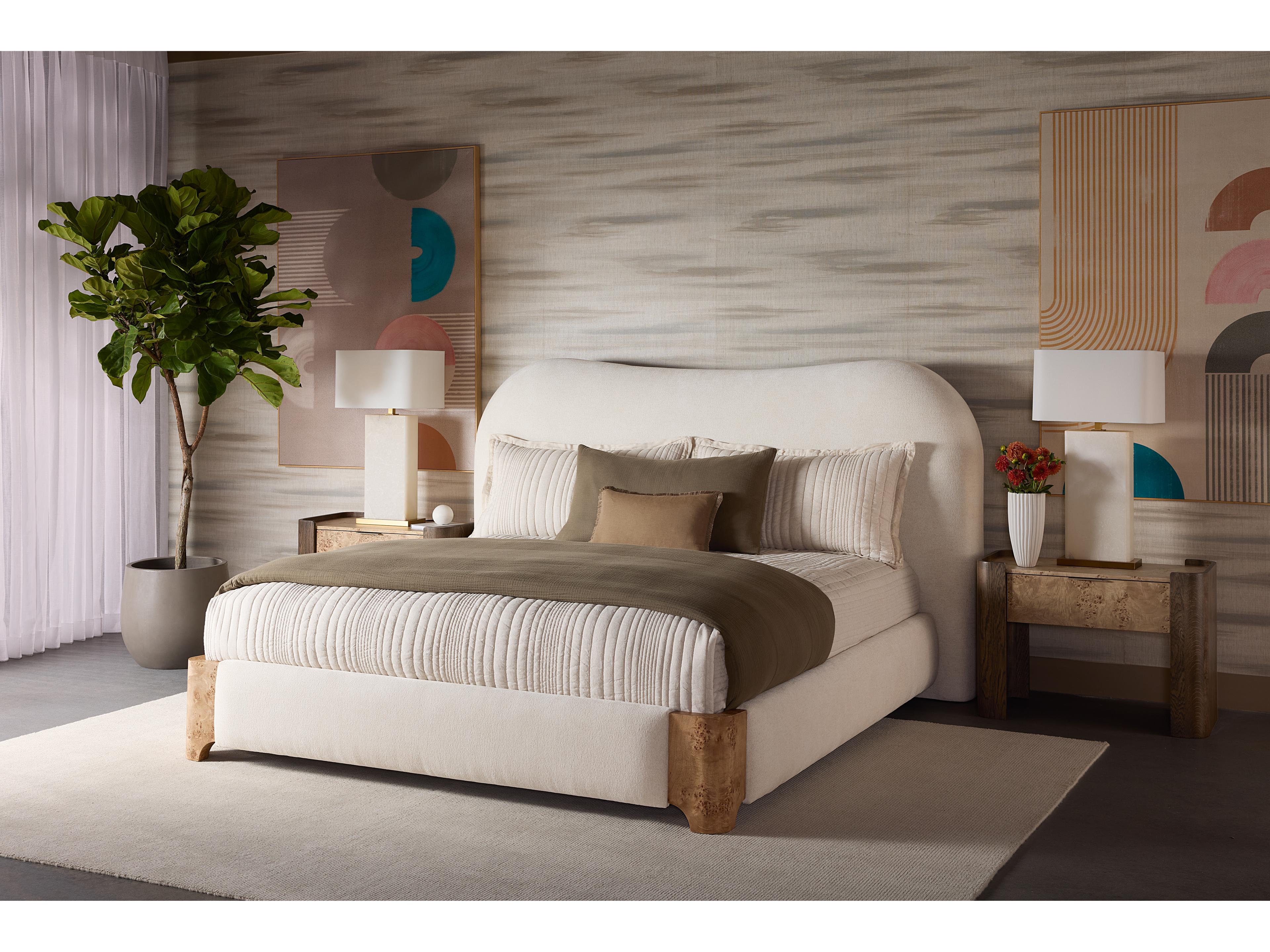 Sunpan Knowles Bed in King in Eclipse White
