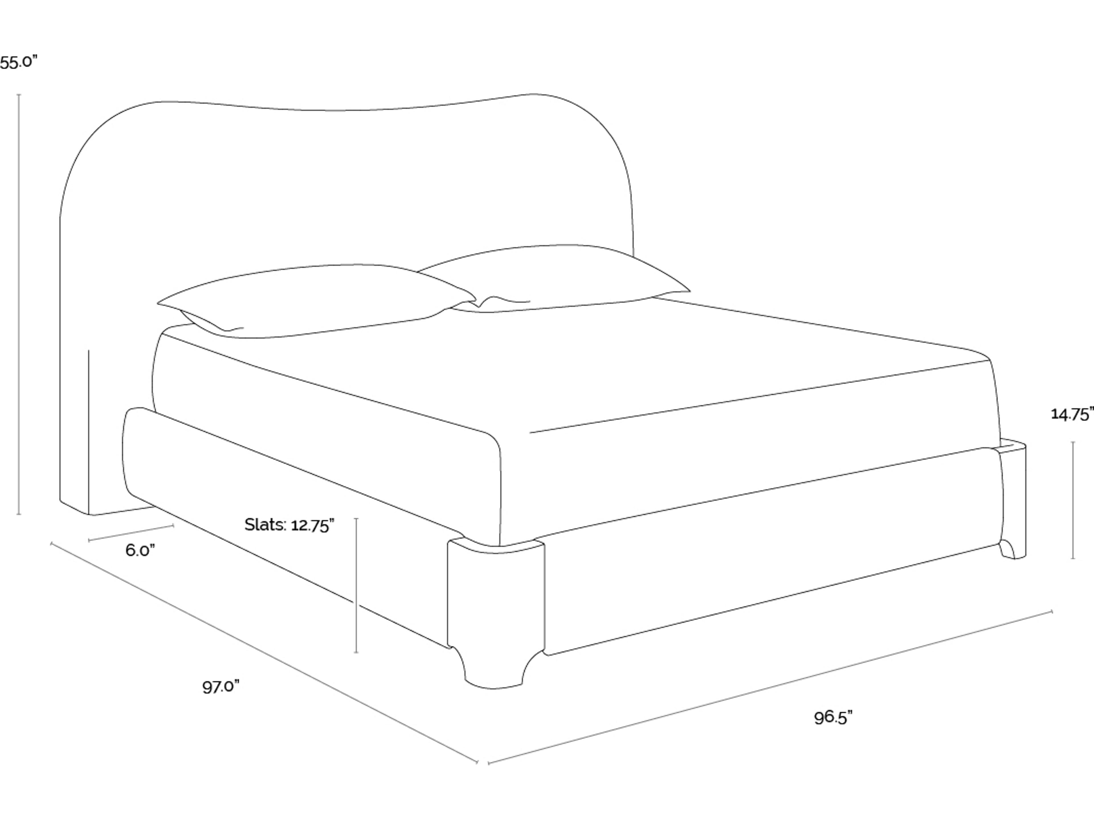 Sunpan Knowles Bed in King in Eclipse White