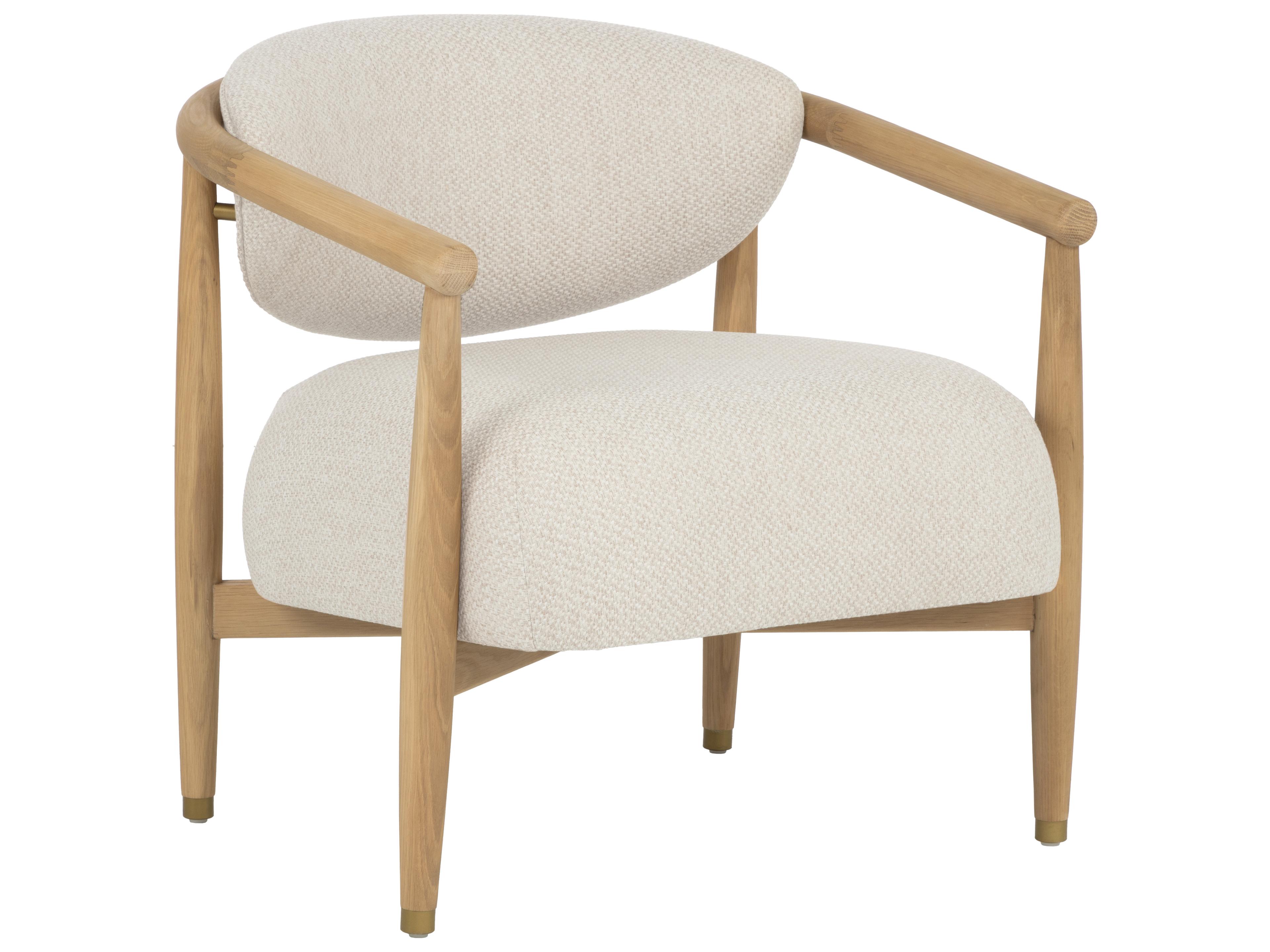 Sigrid Lounge Chair in Light Oak in Monument Oatmeal