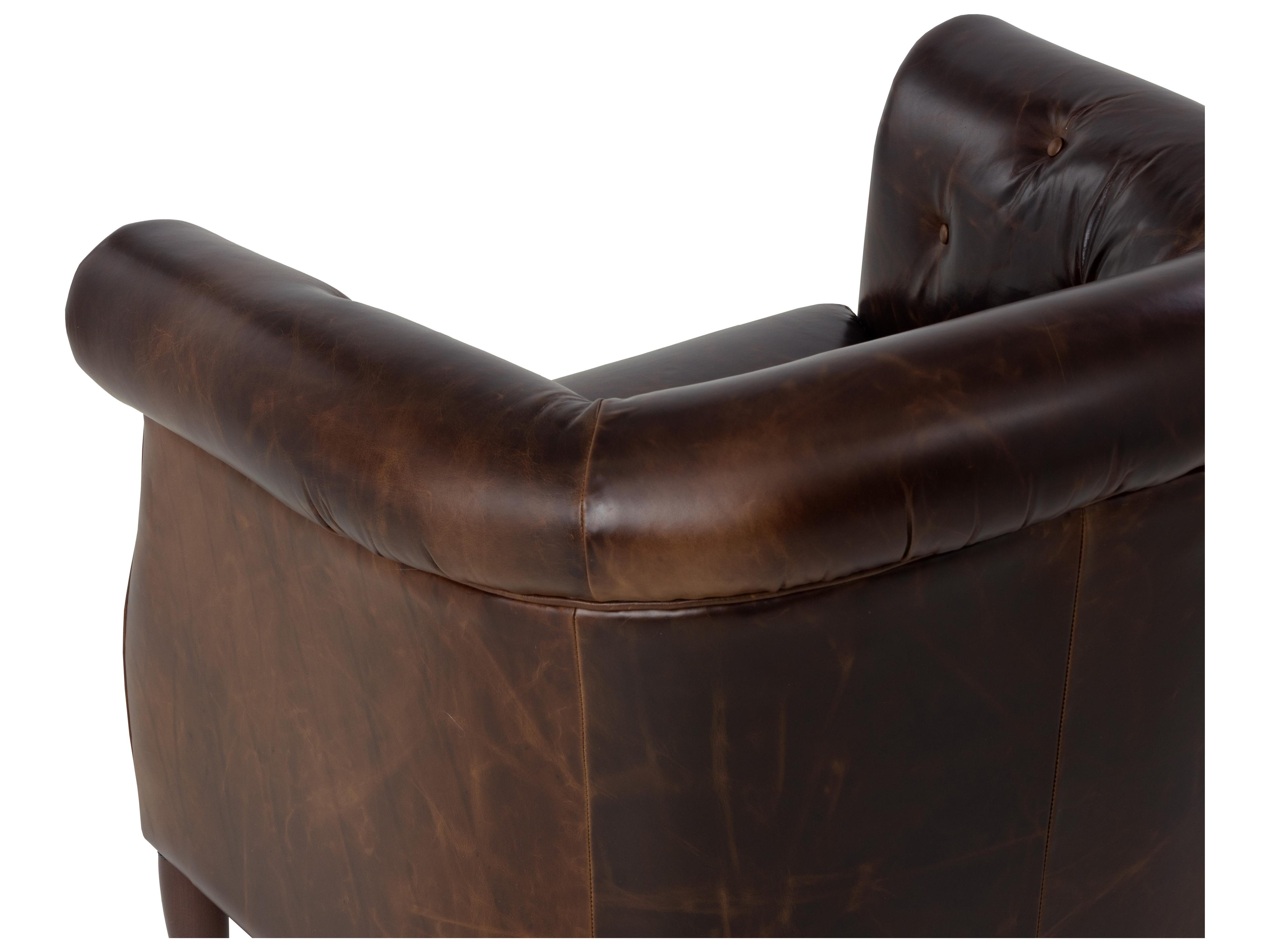Sunpan Marjorie Brown Leather Club Chair