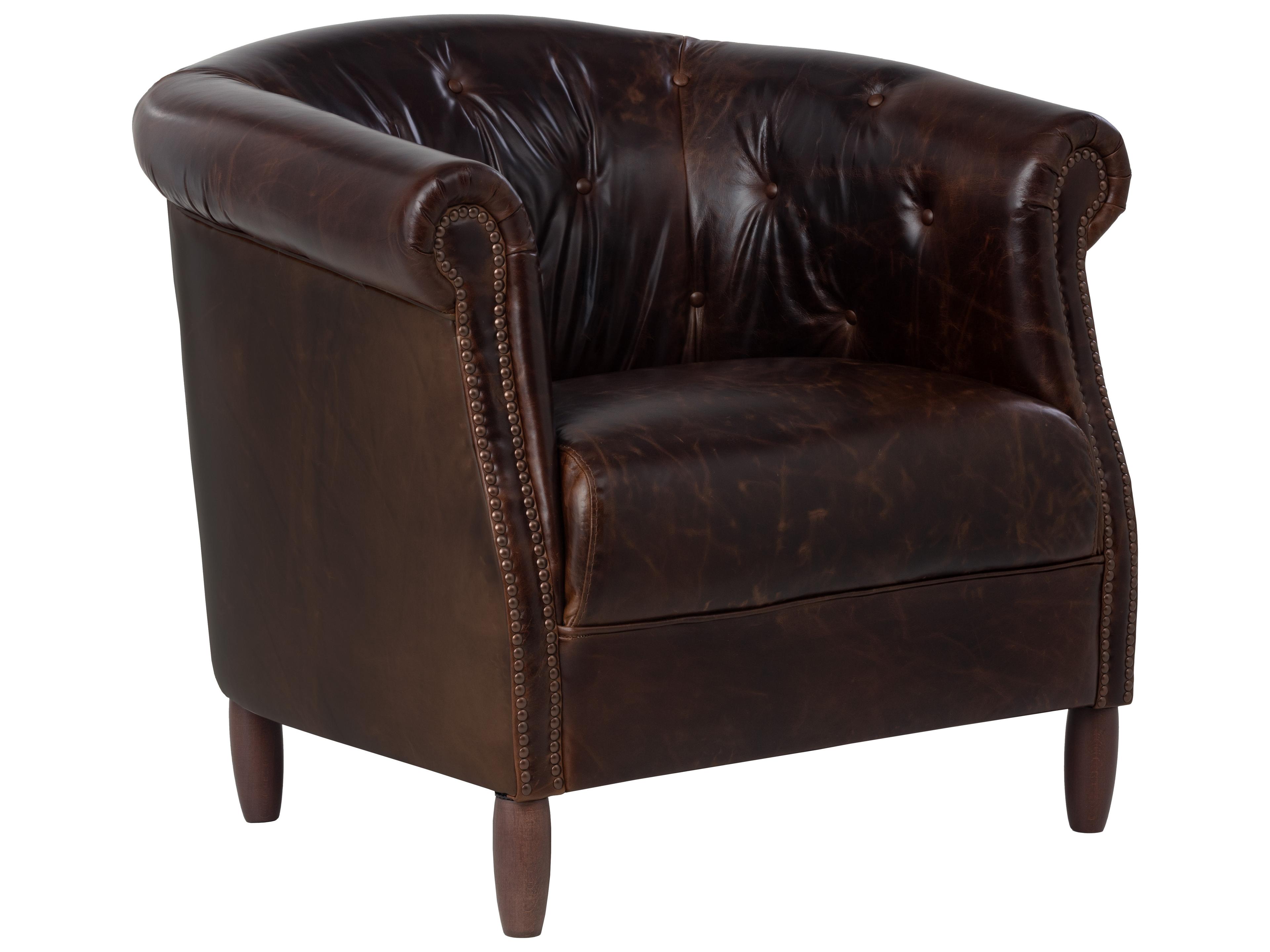 Marjorie Brown Leather Club Chair
