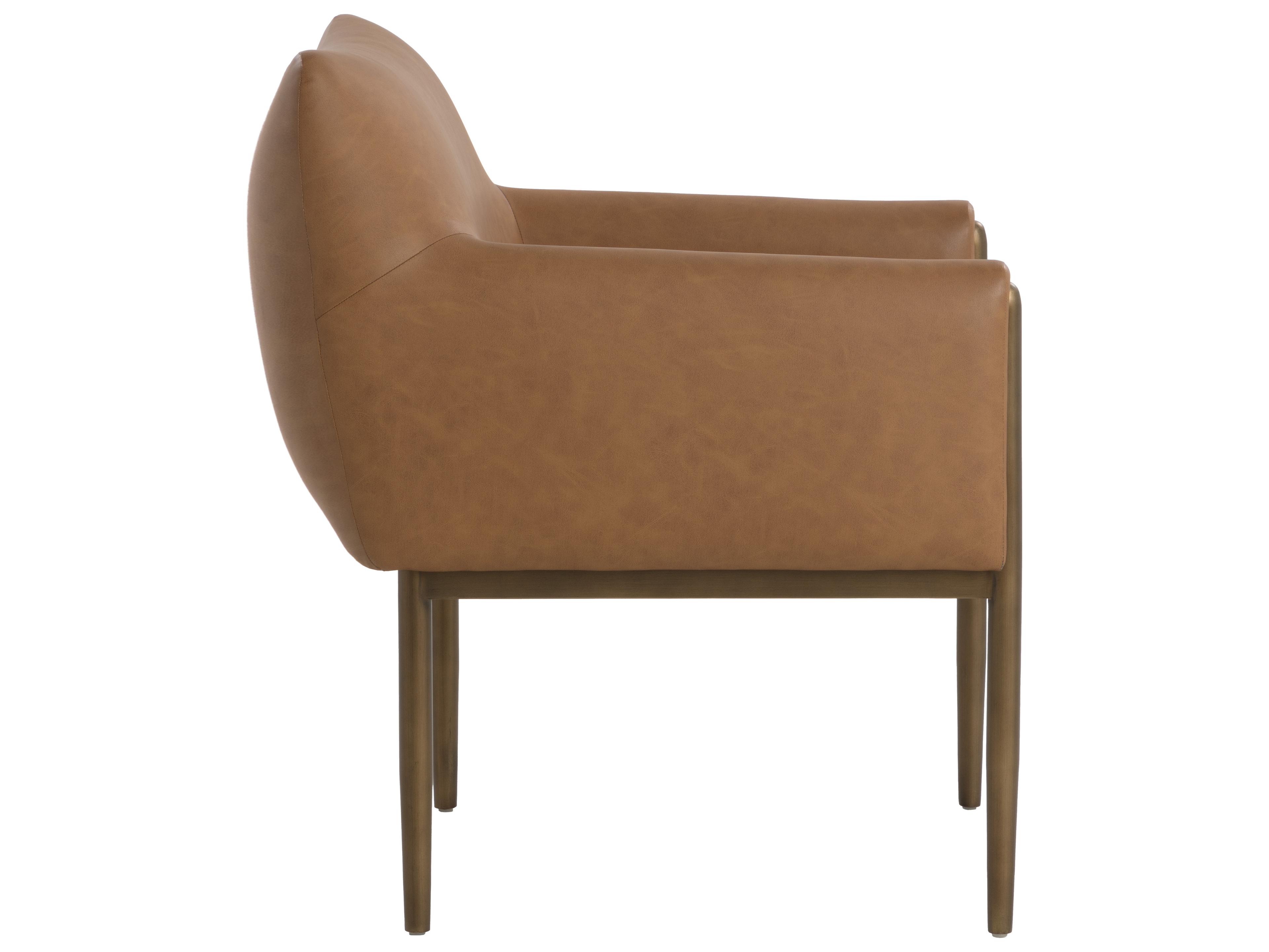 Sunpan Olea Brown Faux Leather Accent Chair