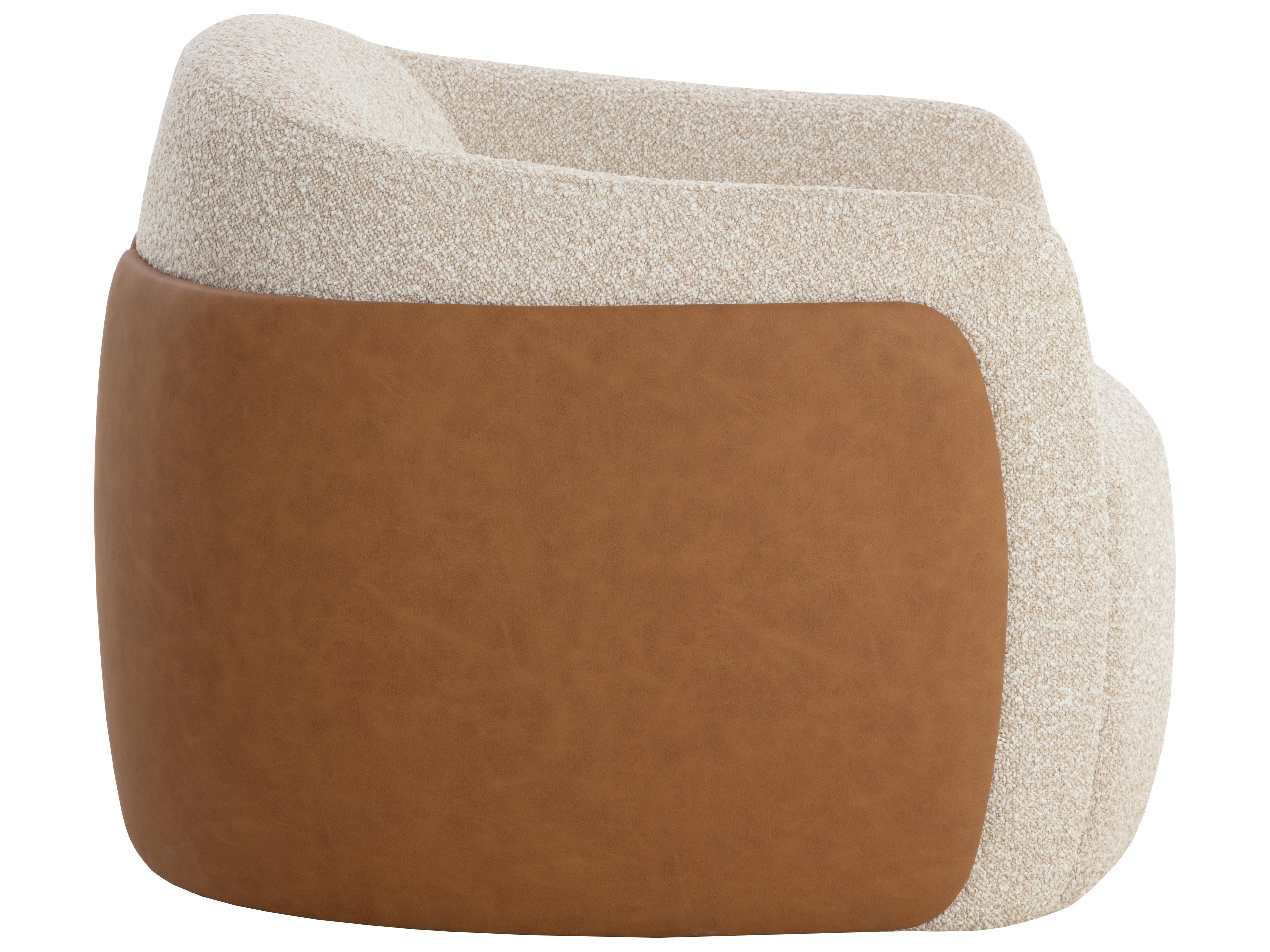 Sunpan Caris Swivel Beige Accent Chair