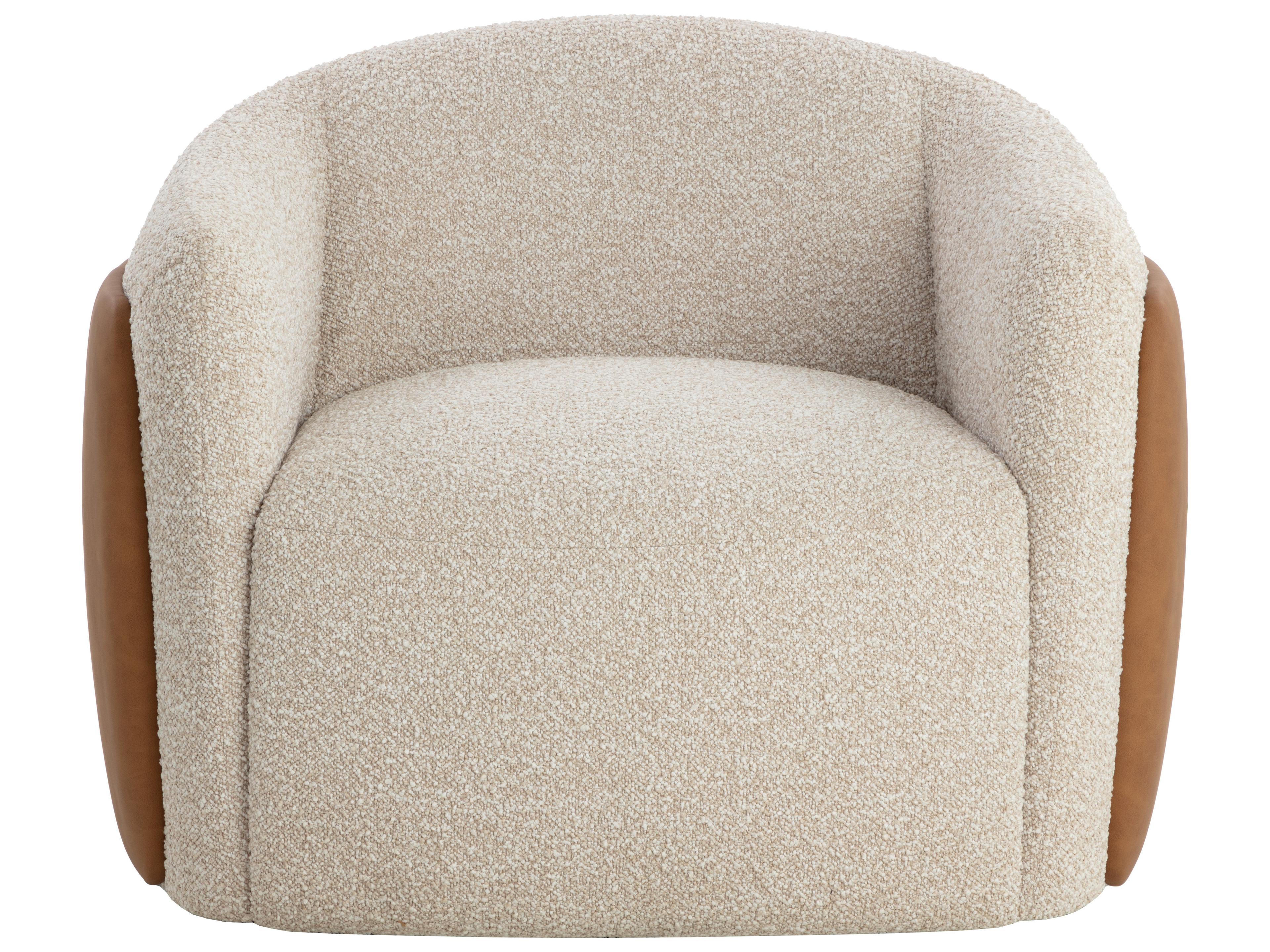 Caris Swivel Beige Accent Chair