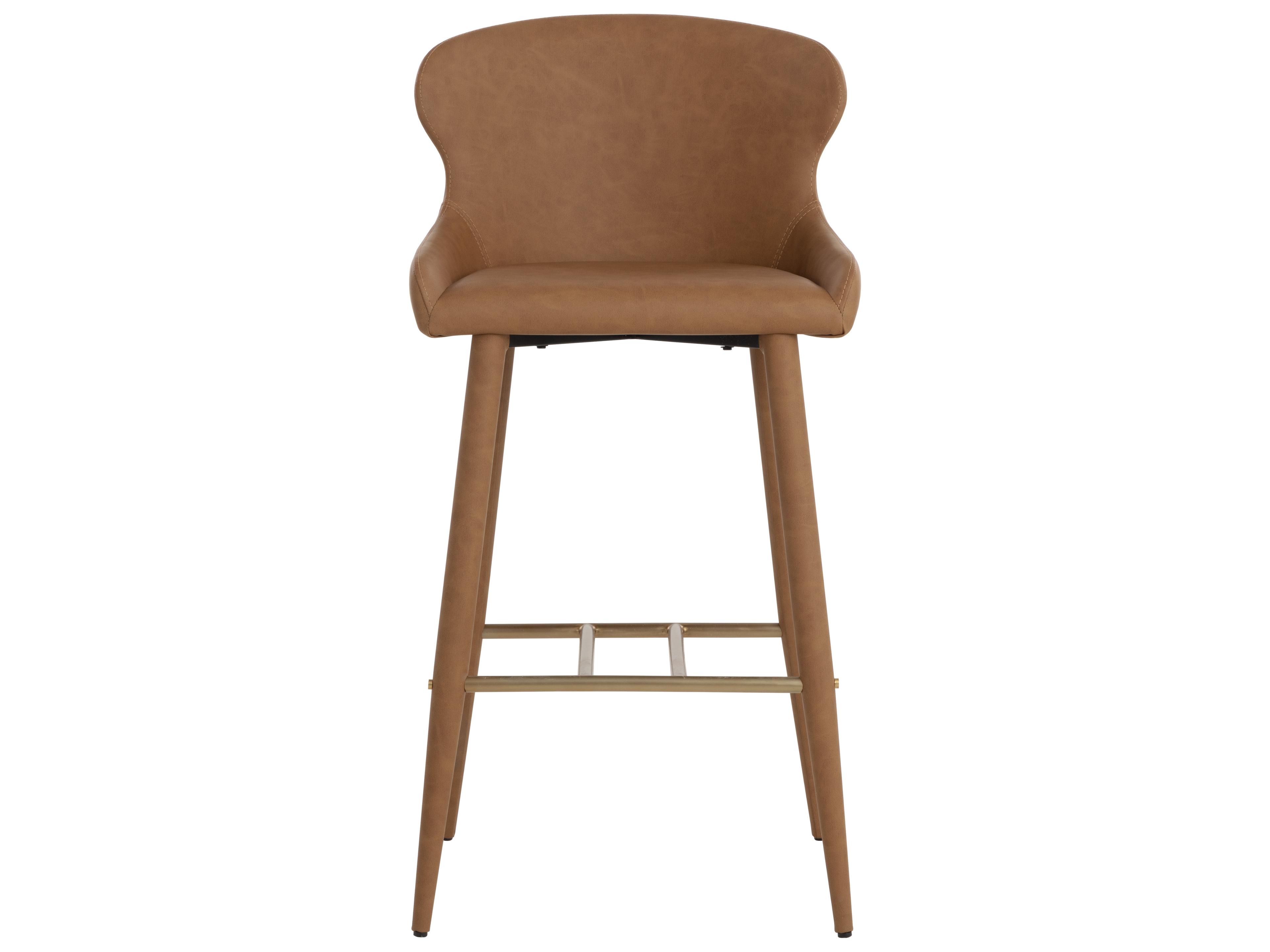 Evora Brown Faux Leather Bar Stool