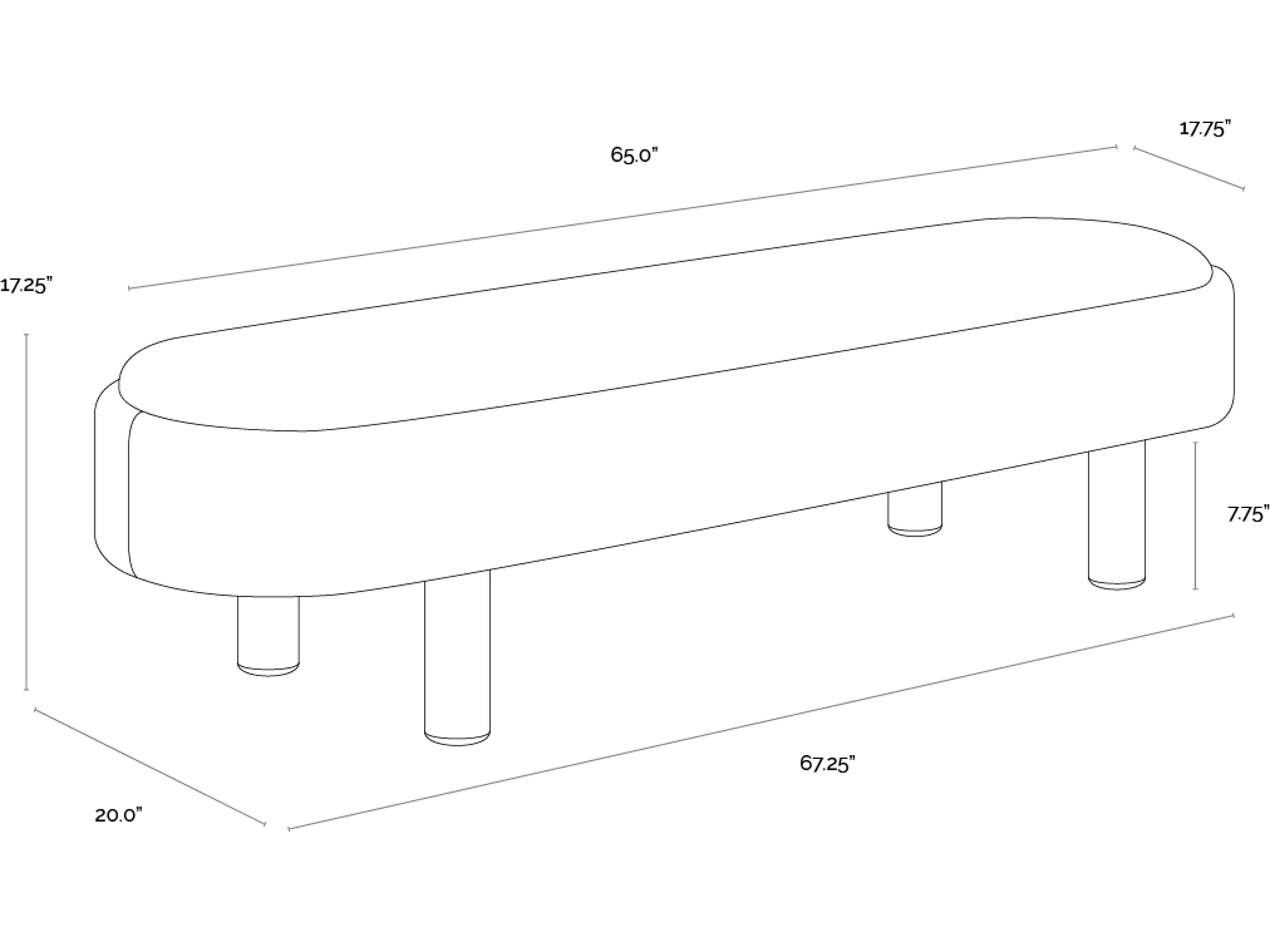 Sunpan Odella Bench in Meg Taupe / Porcini Taupe