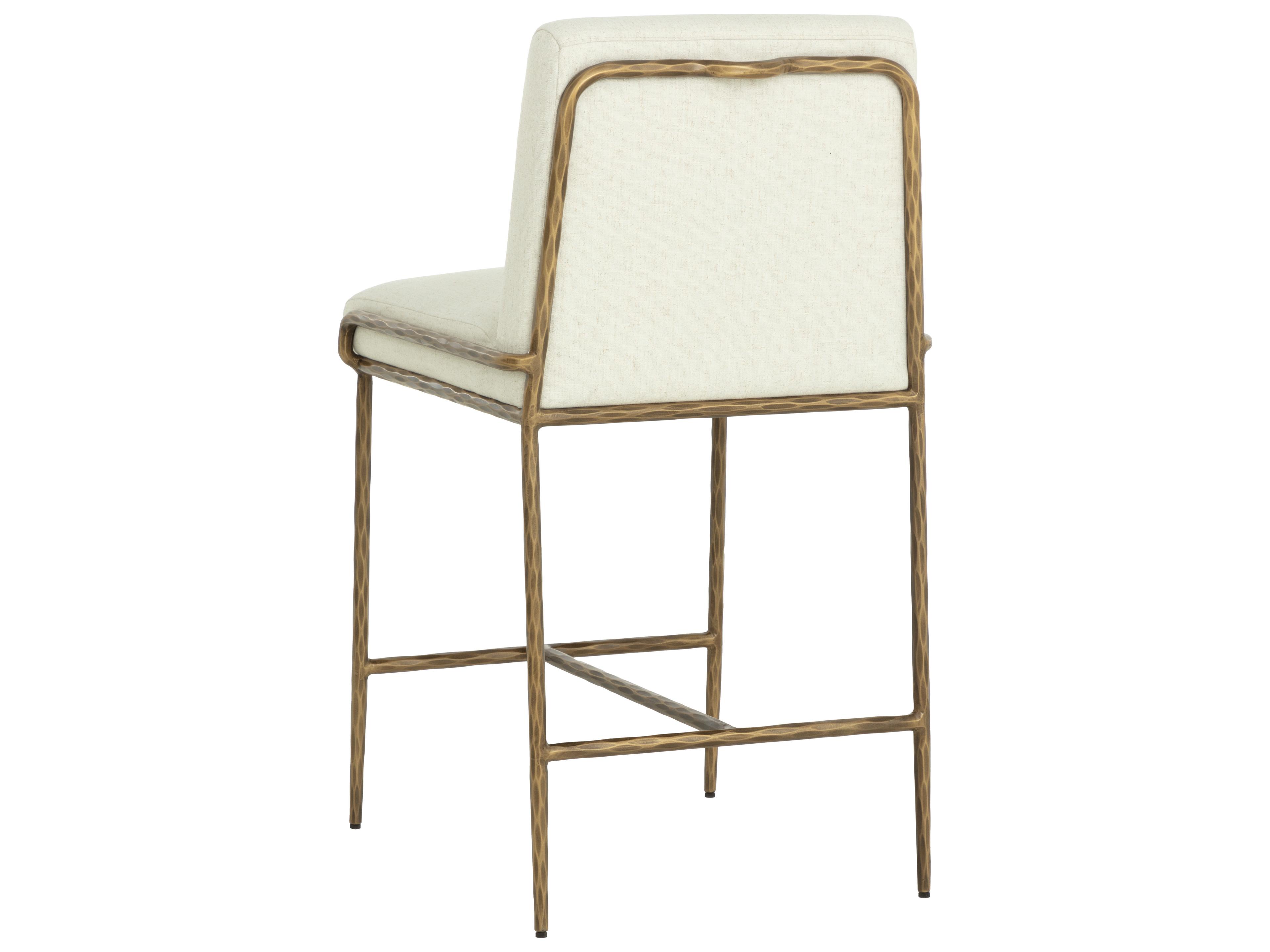 Sunpan Lathan Counter Stool in Geralt Linen