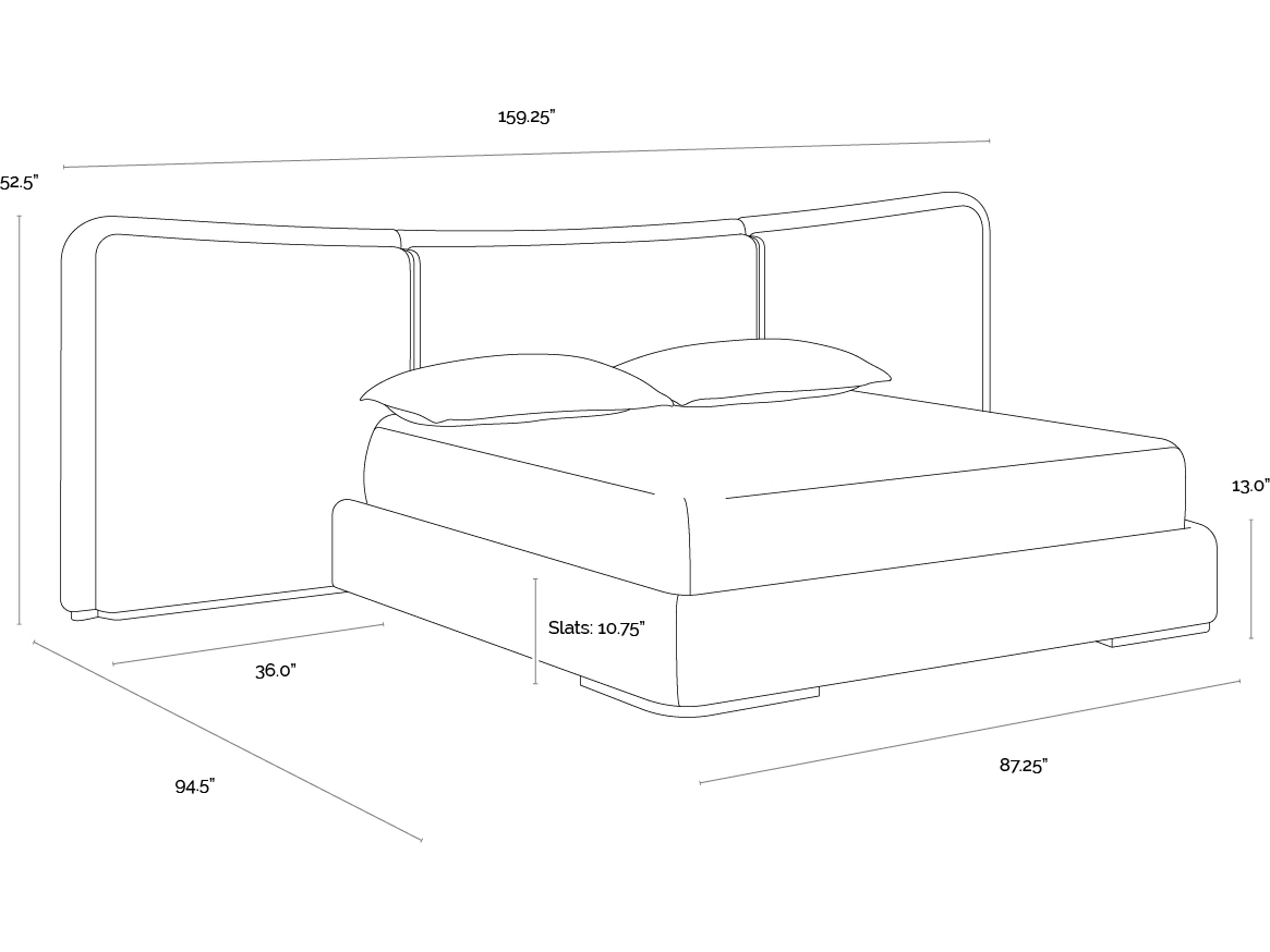 Sunpan Clarimond Bed in King in Hailey Moon / Meg Taupe