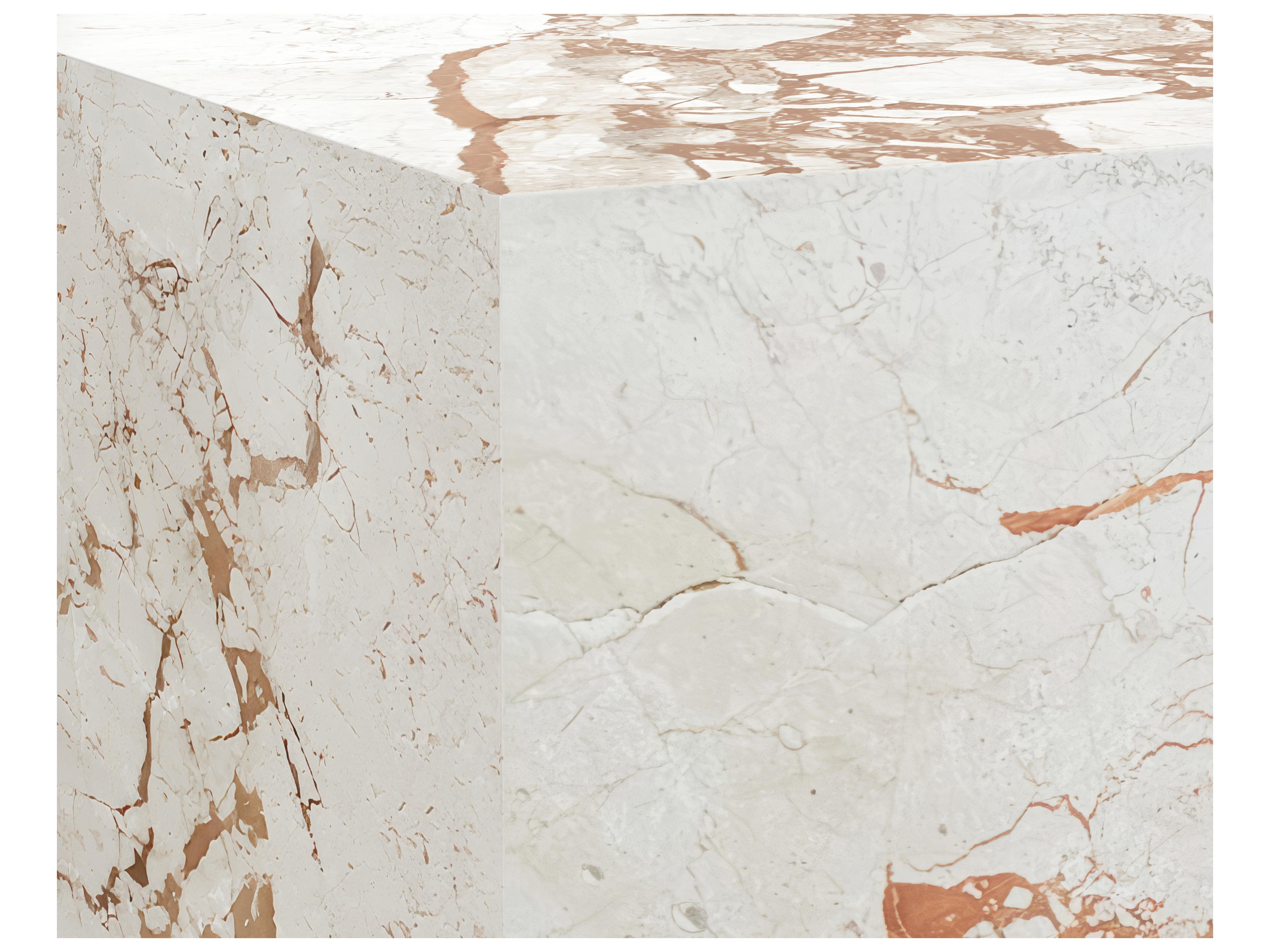 Laros End Table in Crema Breccia