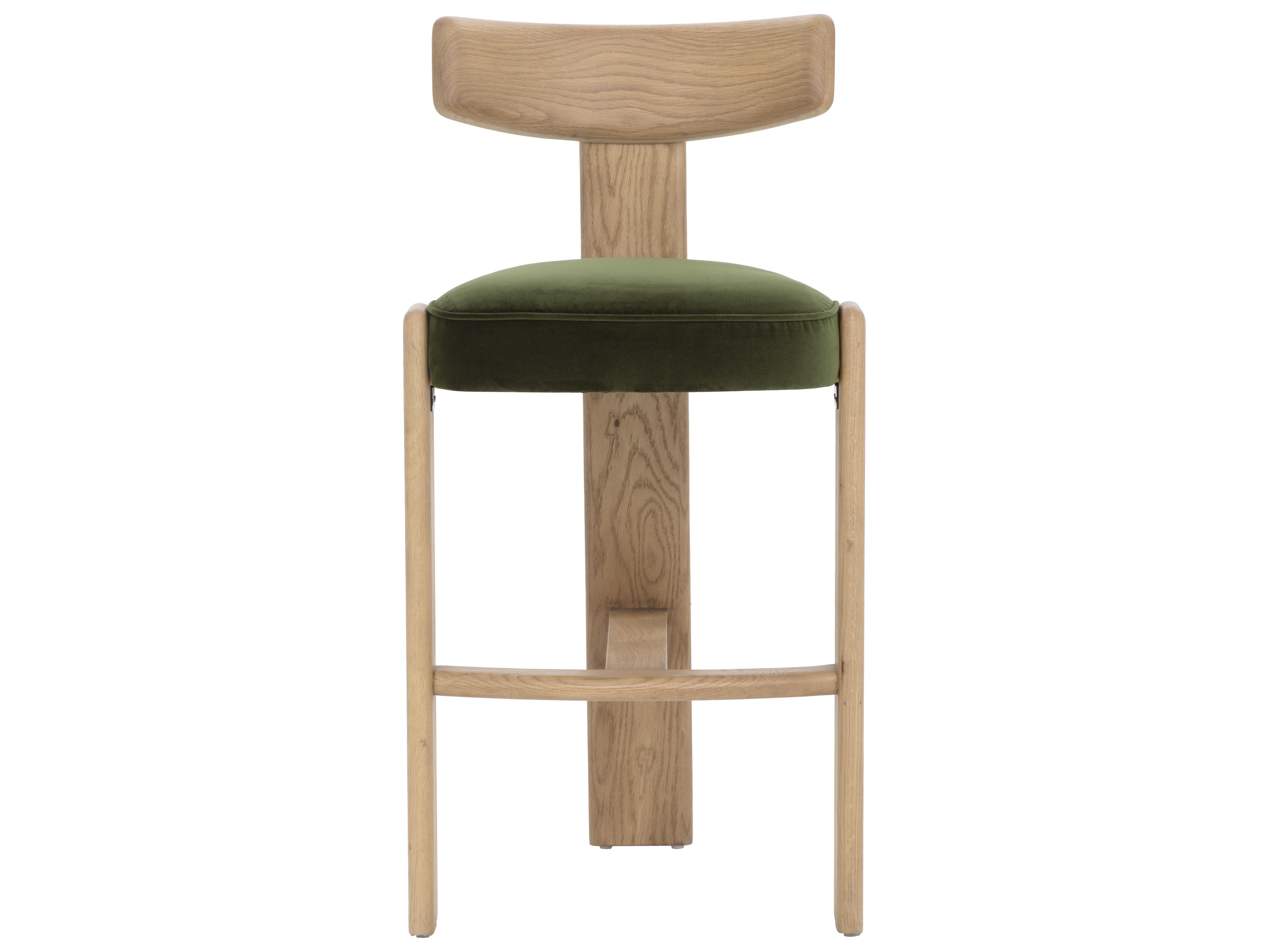 Sunpan Horton Barstool in Rustic Oak in Forest Green