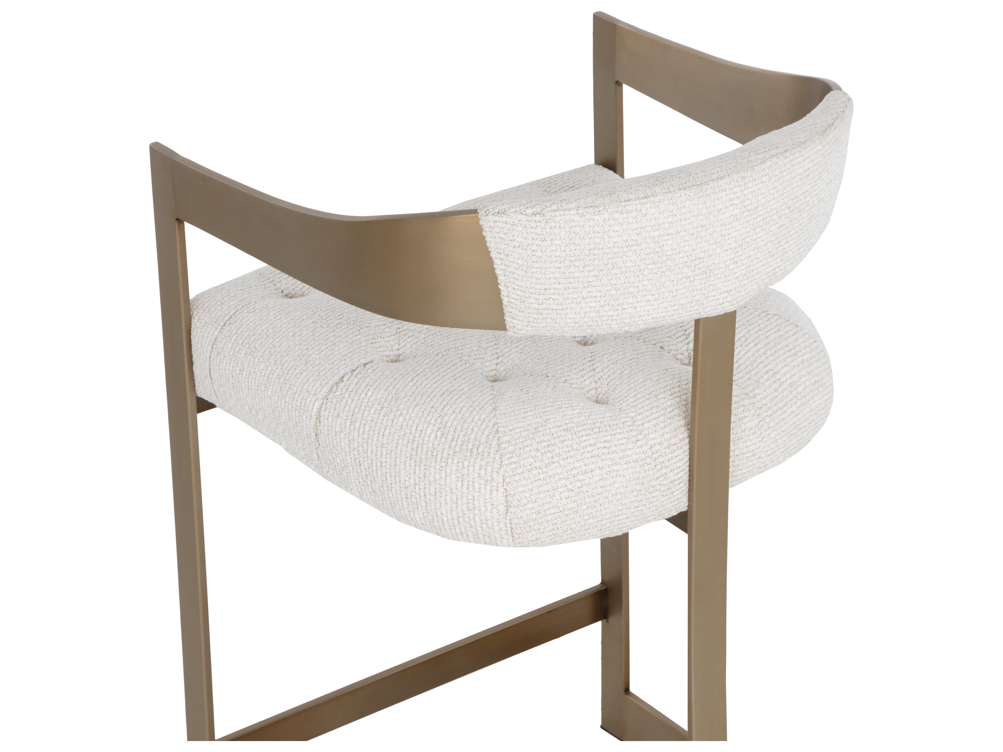 Sunpan Beaumont Counter Stool in Antique Brass in Rhea Light Barley