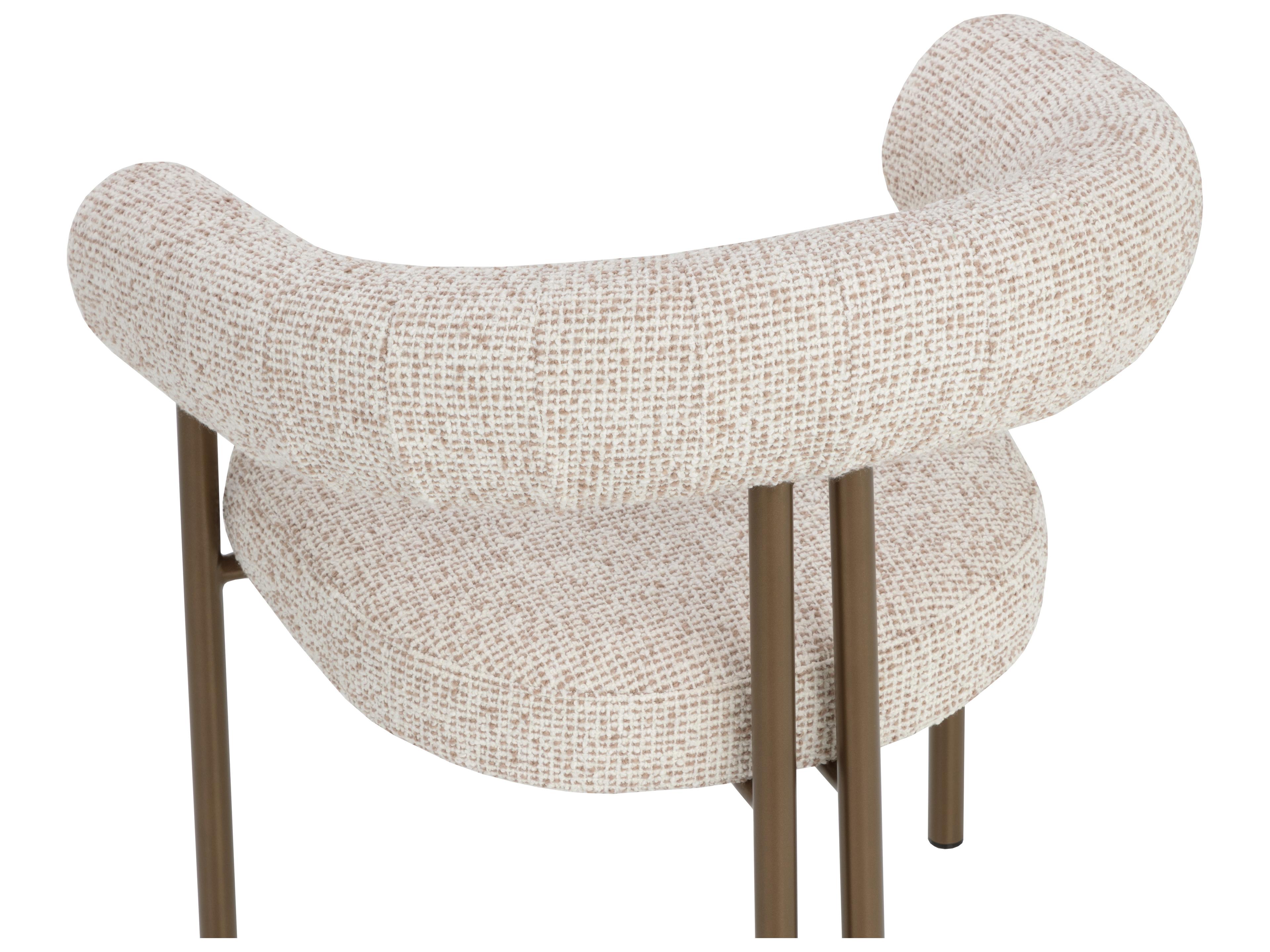 Sunpan Oniva Dining Armchair in Antique Bronze in Noah Ecru