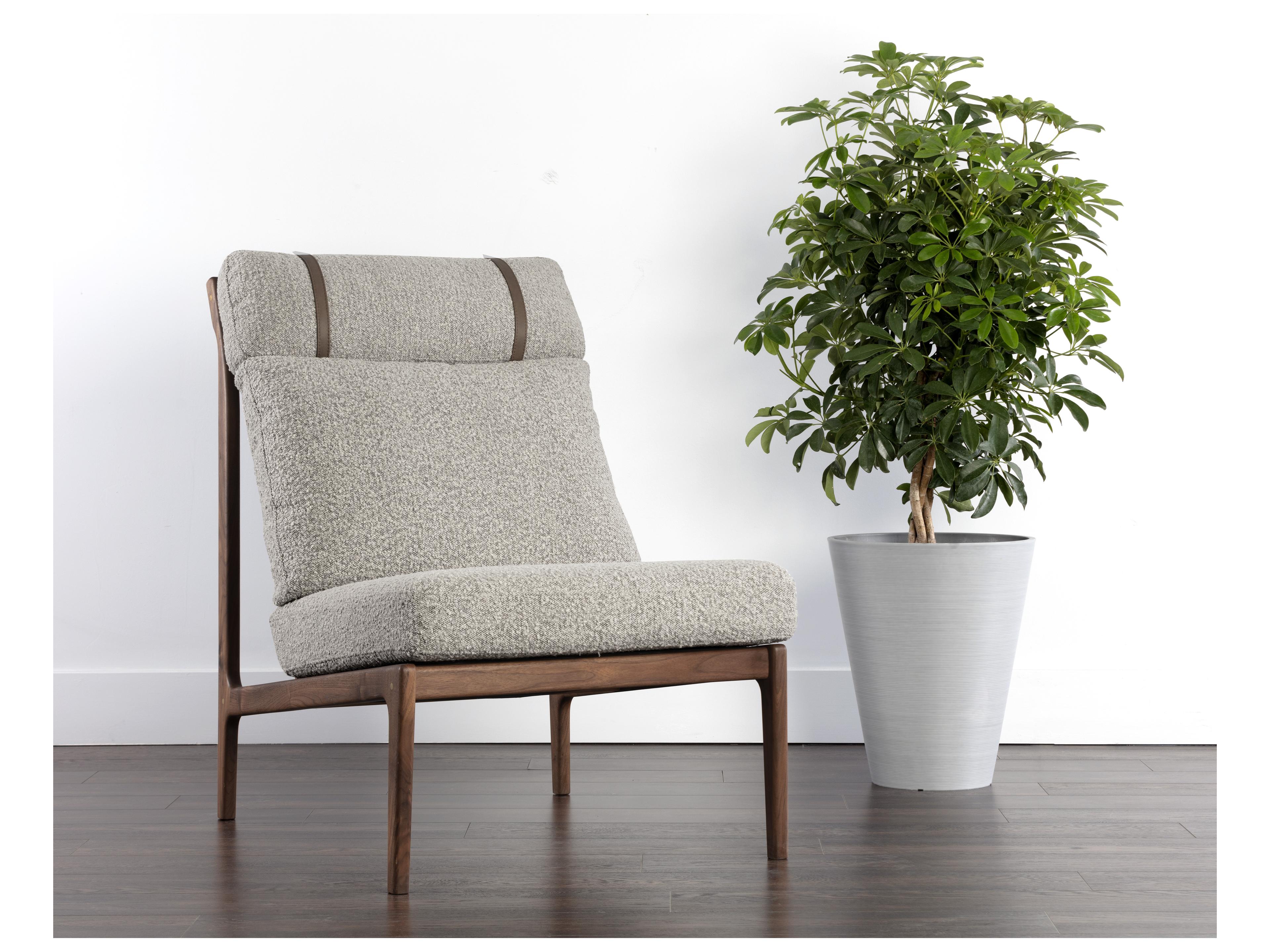 Sunpan Elanor Lounge Chair in Walnut in Copenhagen Cappuccino