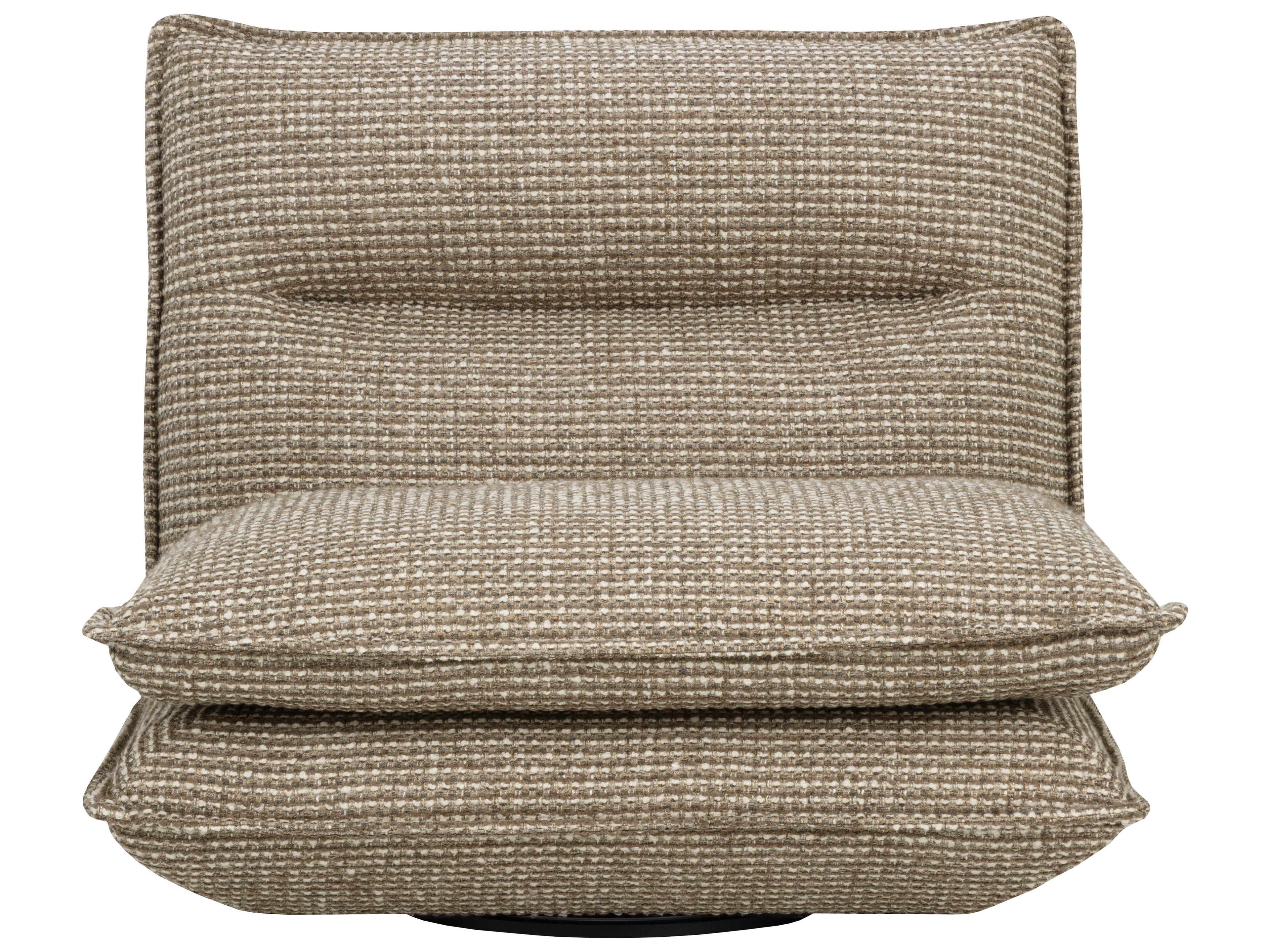 Sunpan Colson Swivel Armless Chair in Torched Meringue