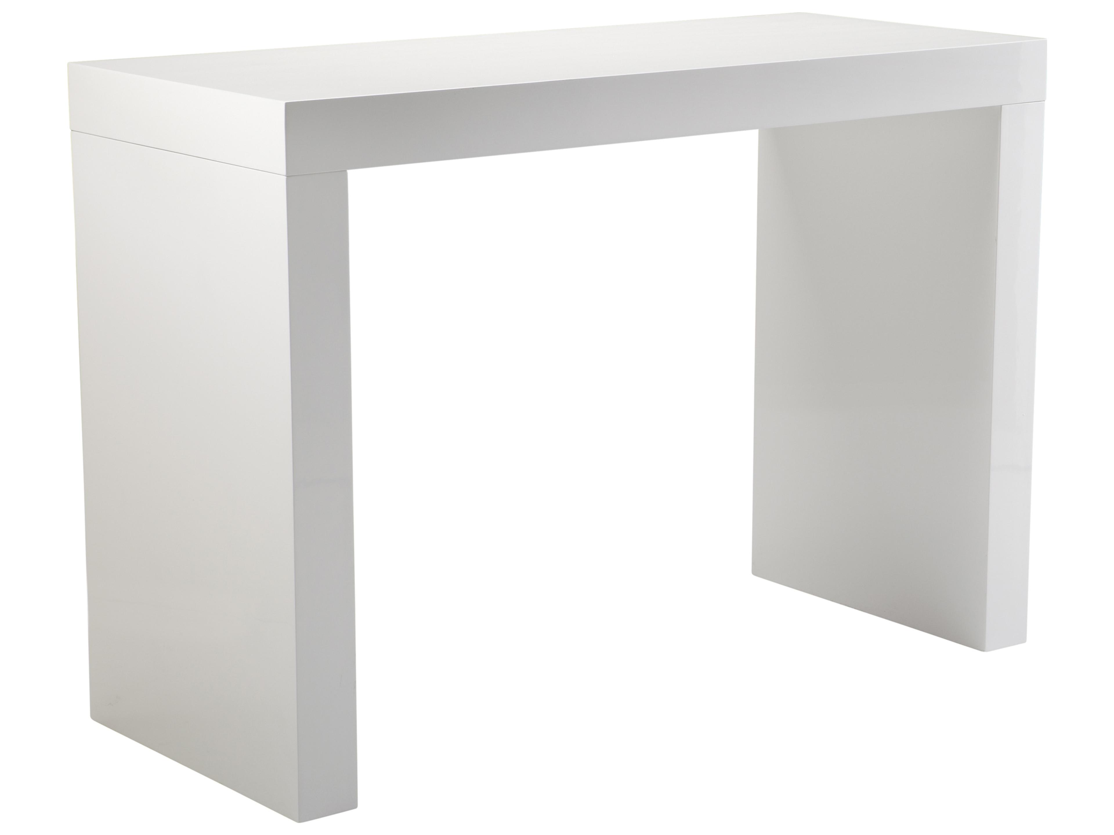 Ikon High Gloss White Rectangular Wood Bar Table