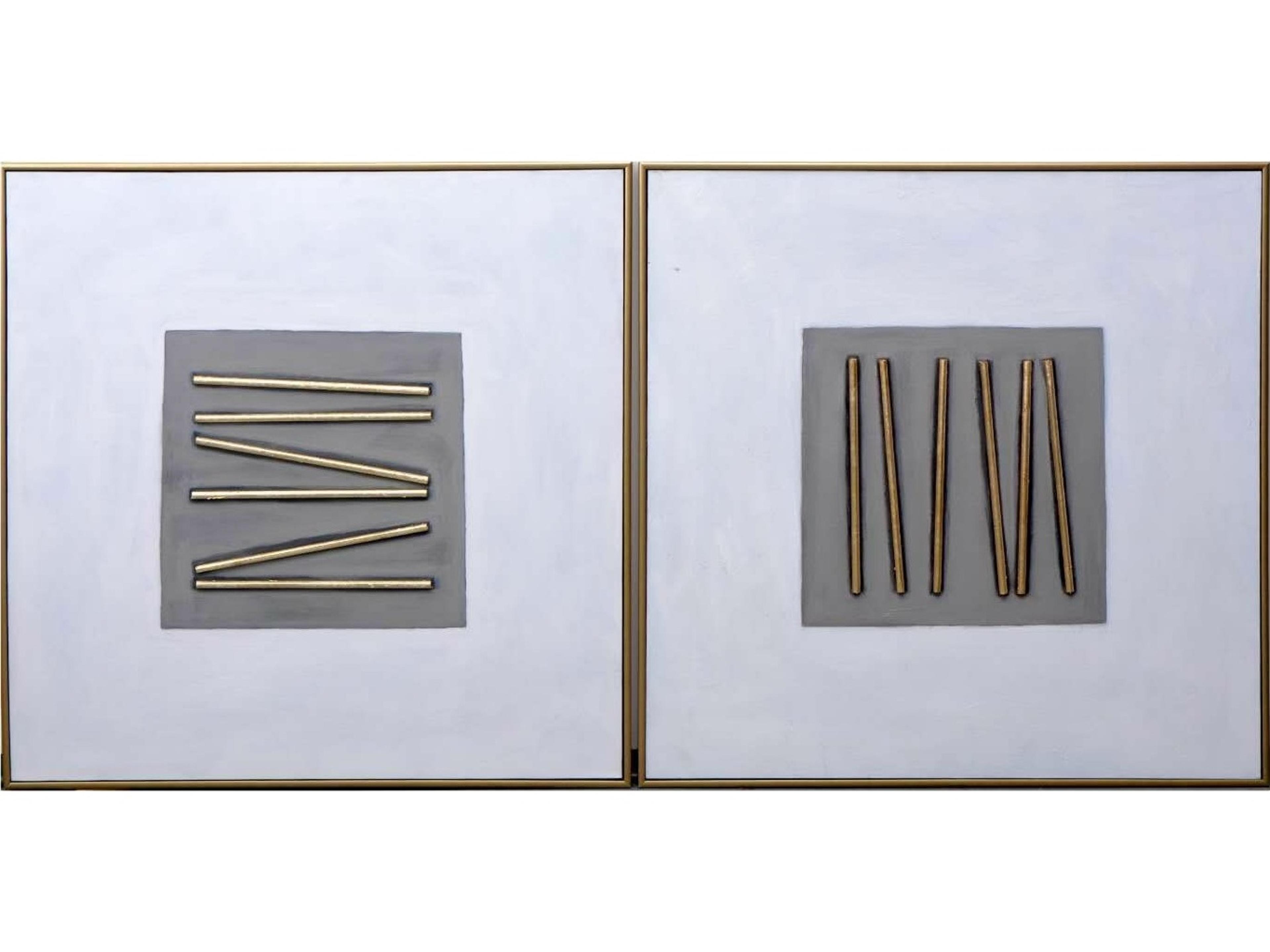 Pick Up Sticks Wall Art Set of 2 Gold Floater Frame