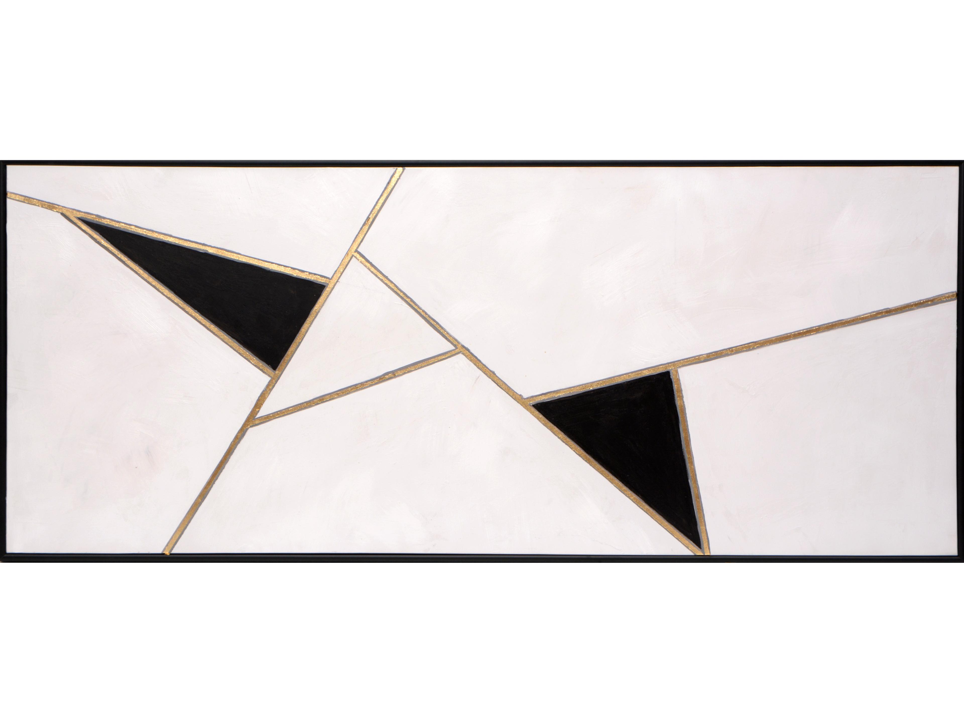 Geometric Relation Wall Art Abstract Gold Accents