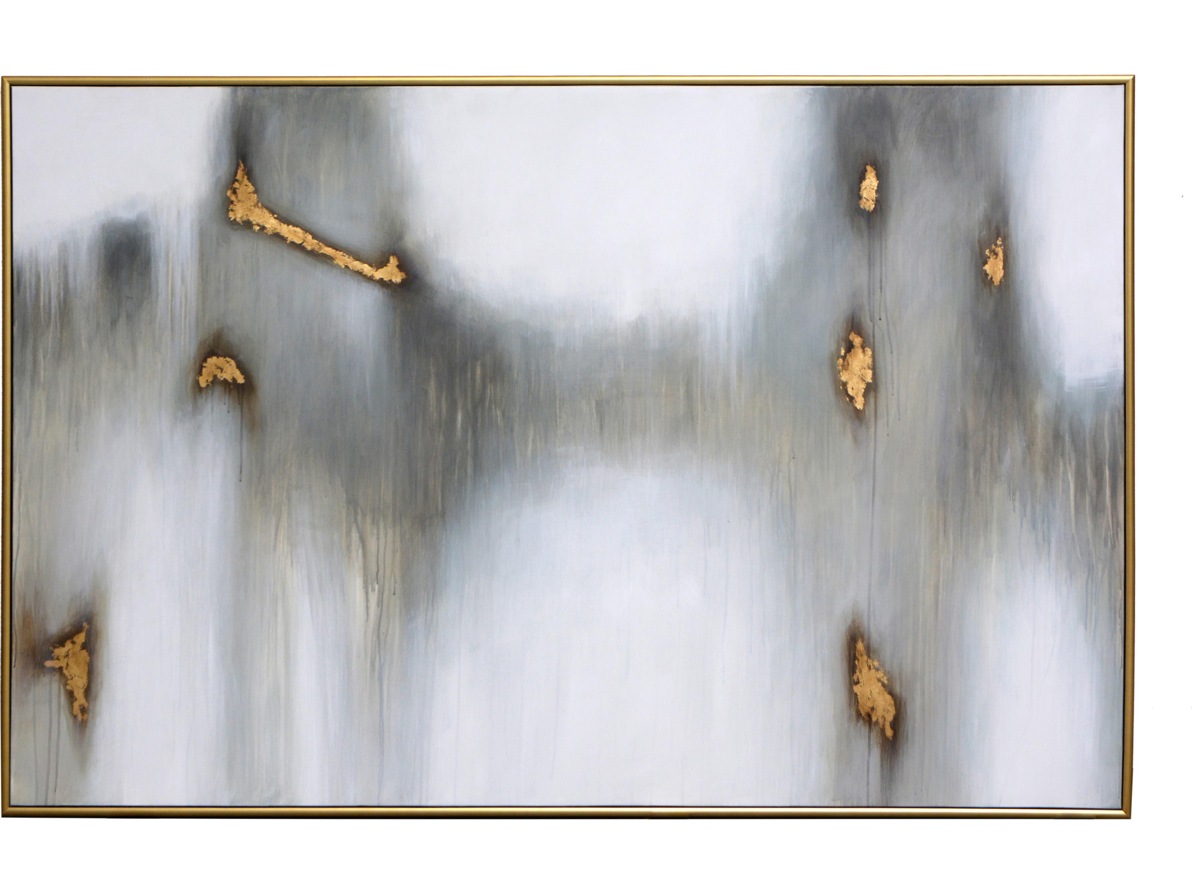 Water Marks Canvas Wall Art Gold Frame