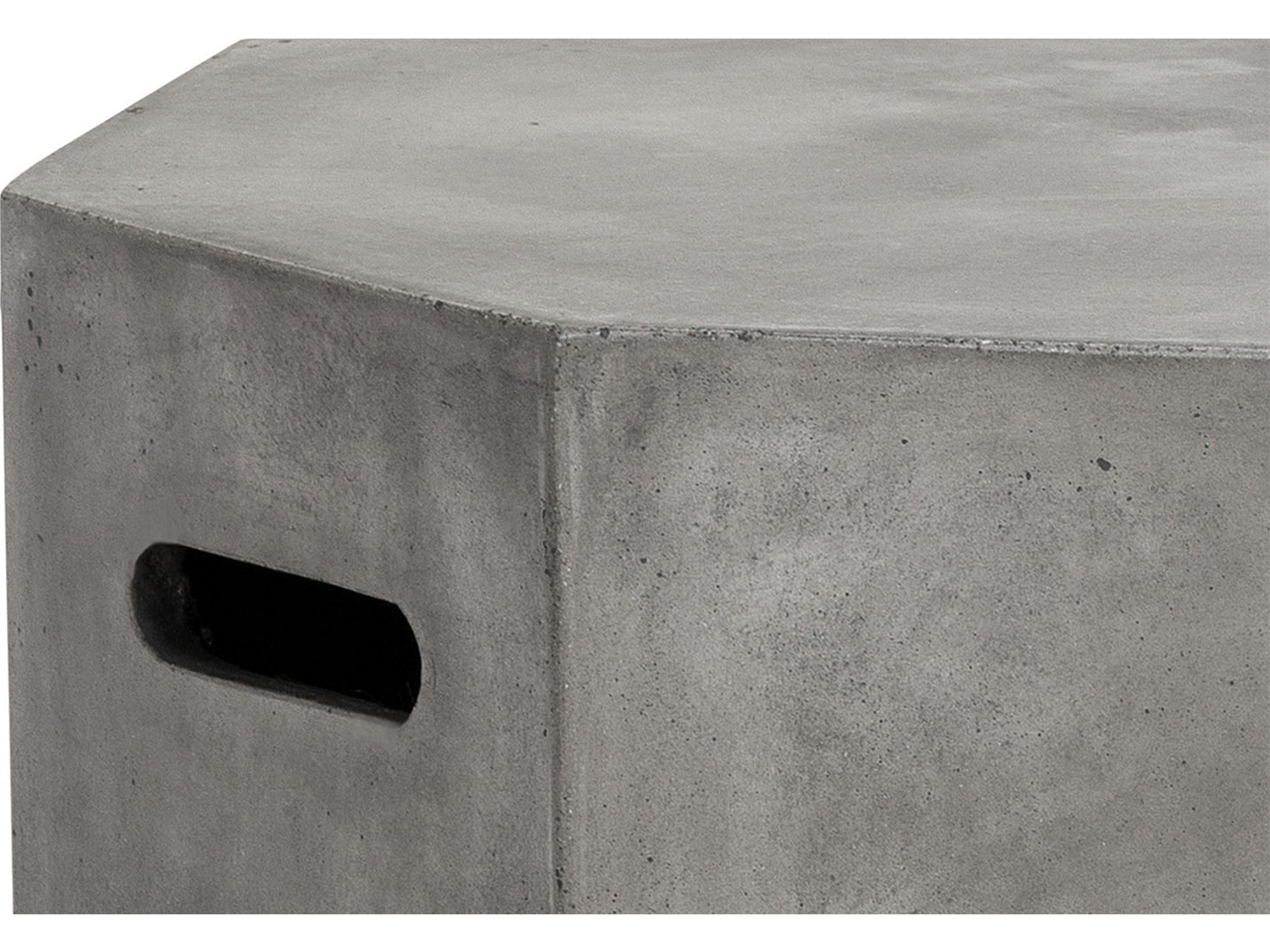 Sunpan Outdoor MIXT Ollo Concrete Grey Octagonal End Table