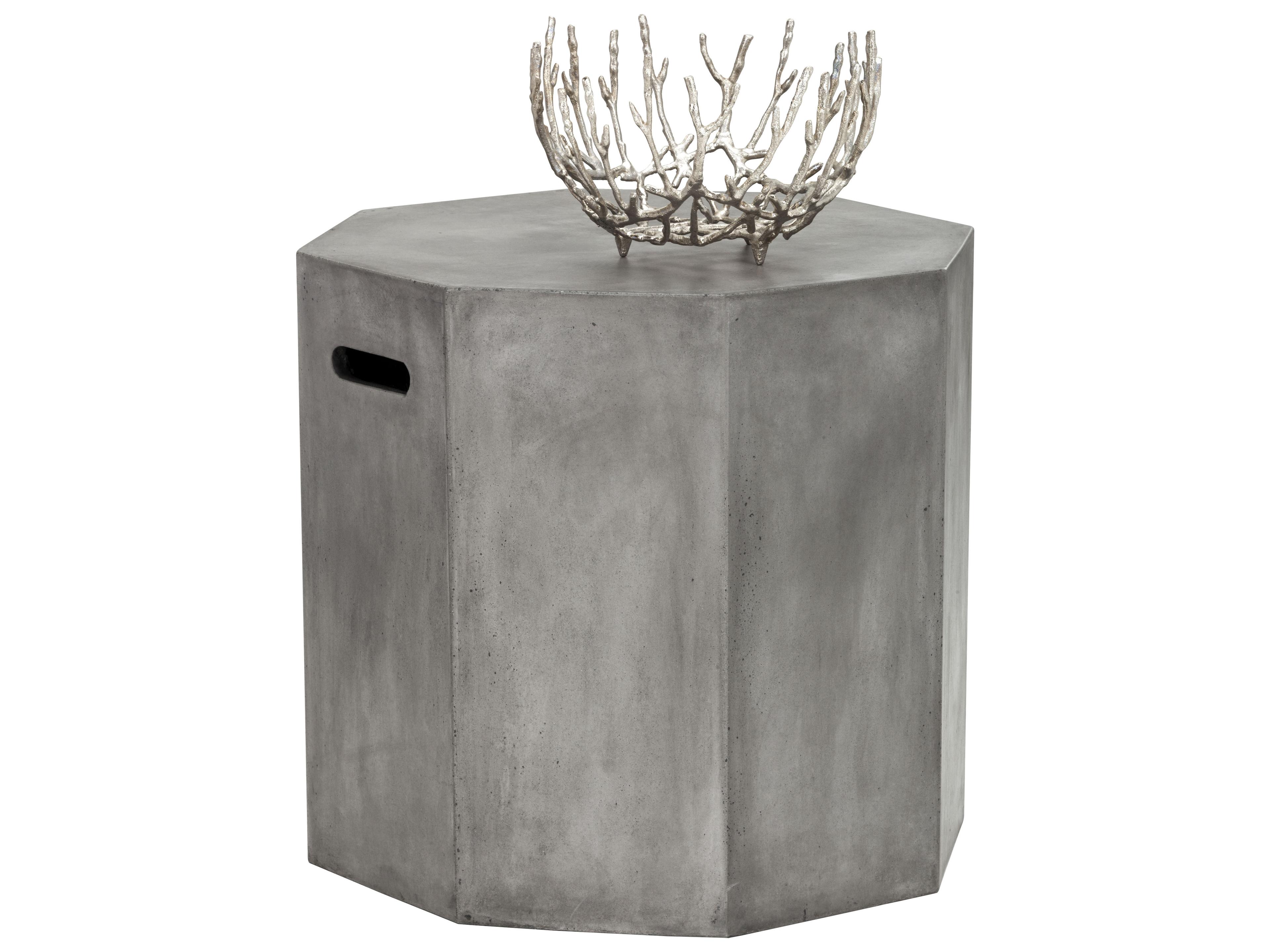 Sunpan Outdoor MIXT Ollo Concrete Grey Octagonal End Table