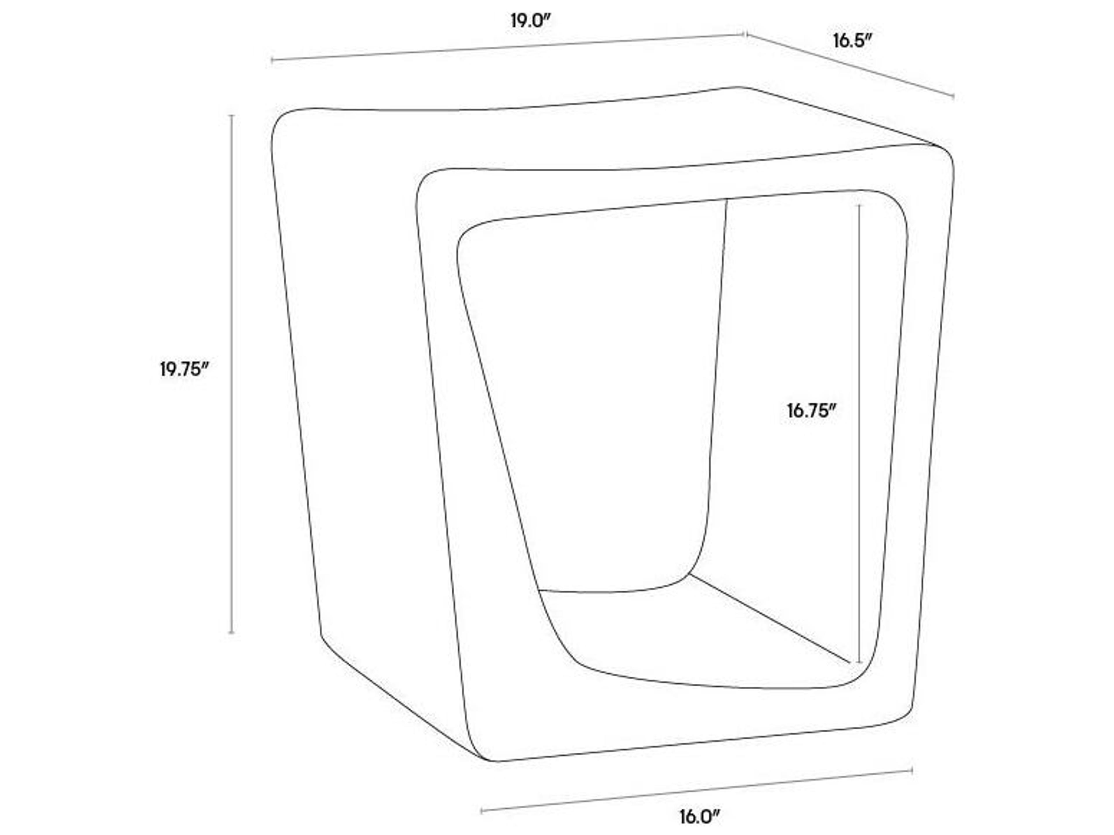 Sunpan Outdoor MIXT Darwin Concrete Grey Rectangular End Table